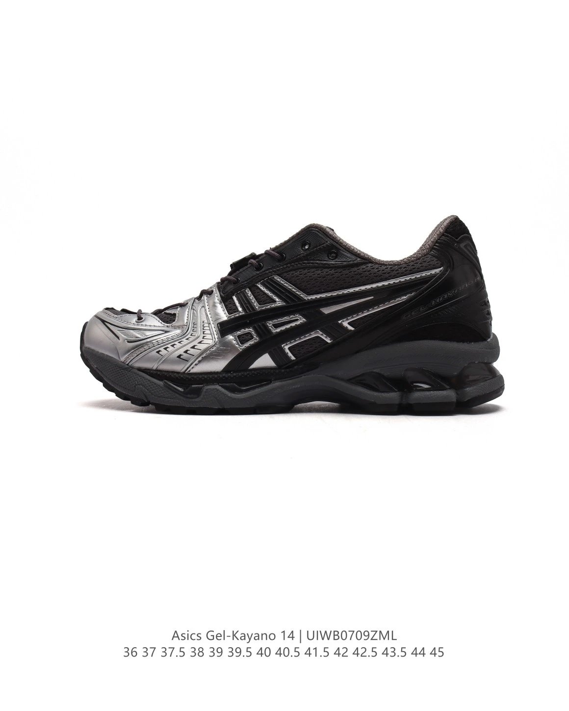 Asics Gel-Kayano 14 Black Silver Running Shoes Men