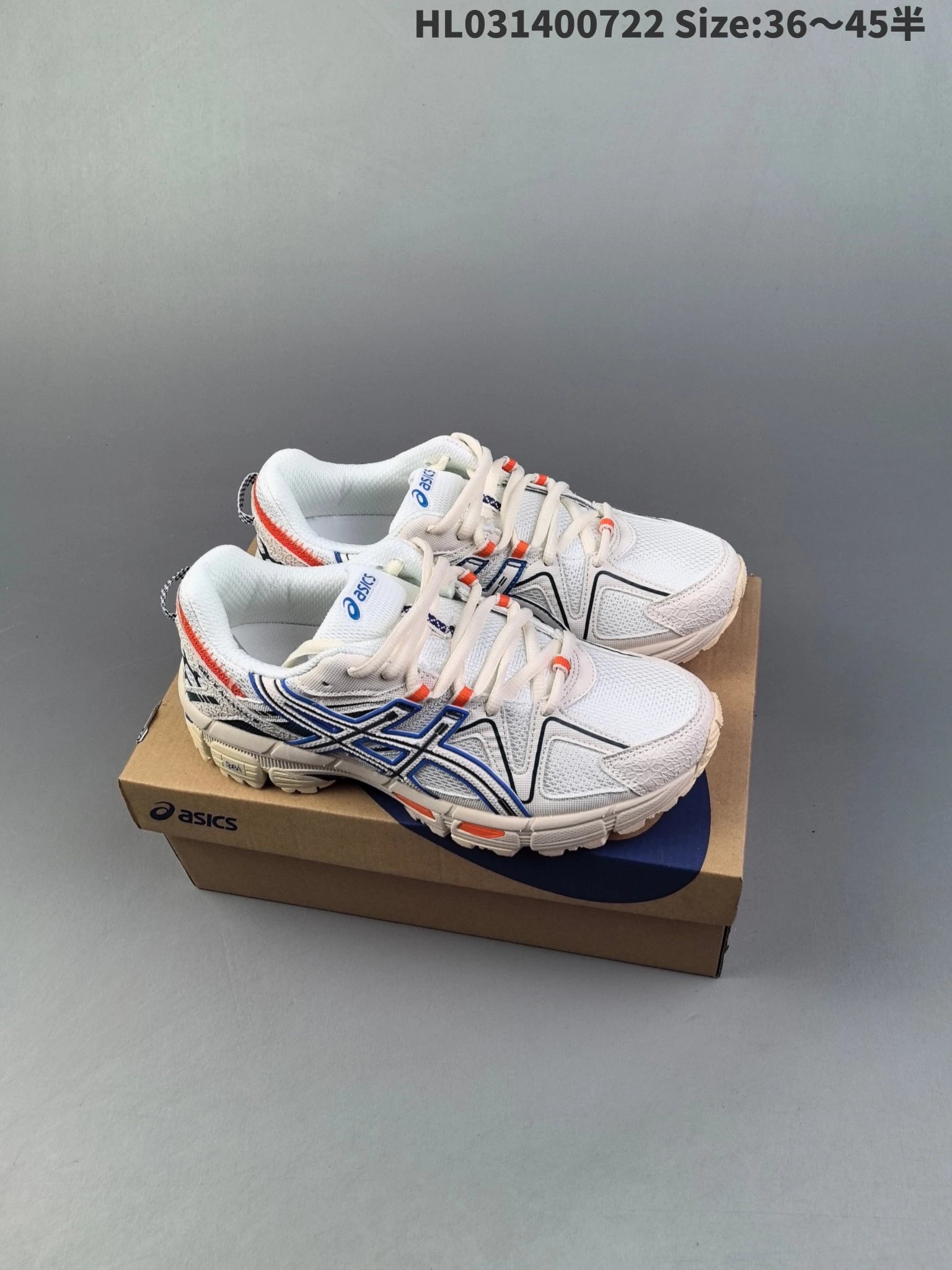 ASICS HL031400722 Men’s White Blue Running Shoes