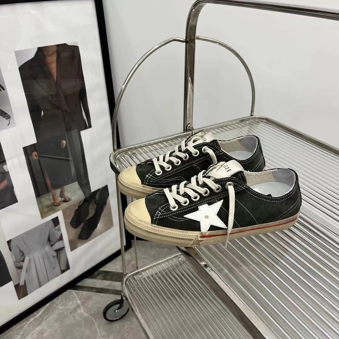 Golden Goose Black Suede Star Vintage Casual Sneakers