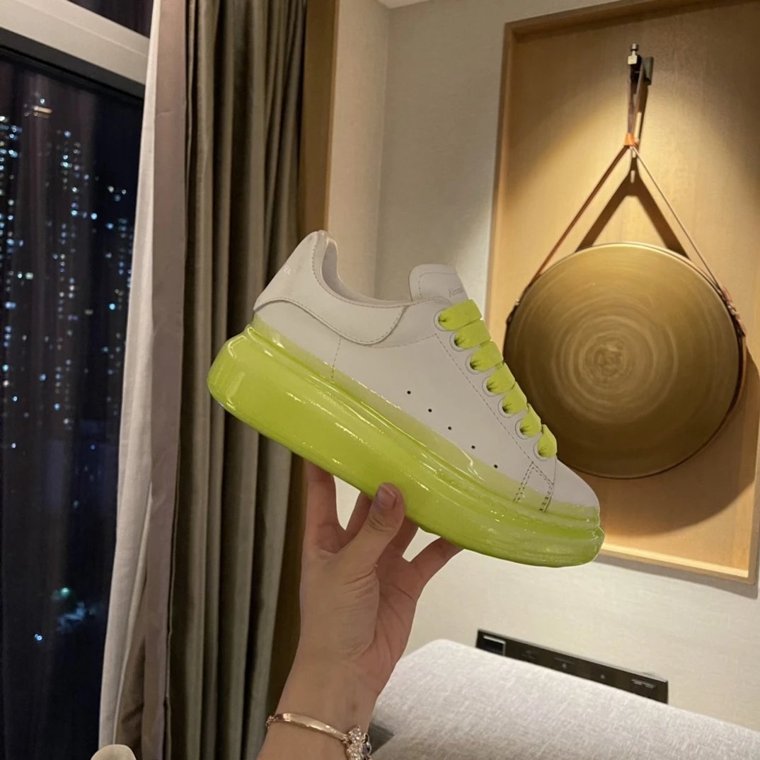 Alexander McQueen White Neon Yellow Sneakers