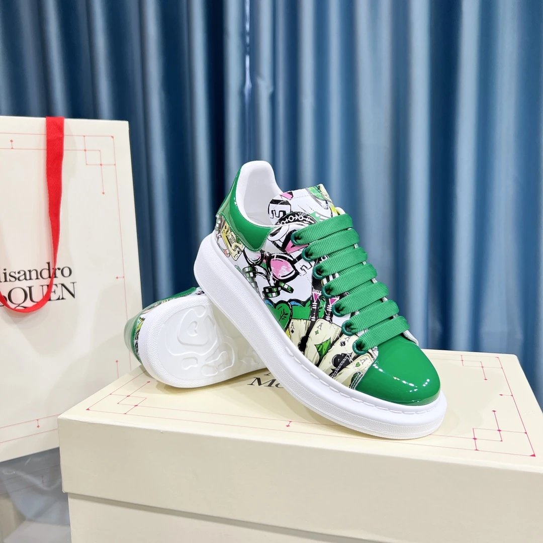 Alexander McQueen Green Graphic Chunky Lace-Up Sneakers