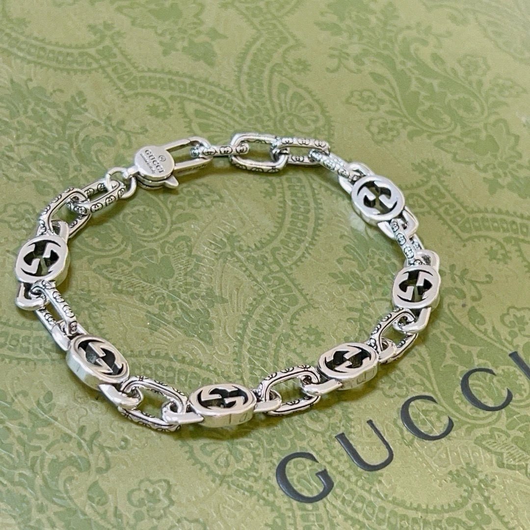 Gucci Silver Chain Bracelet Double G Jewelry