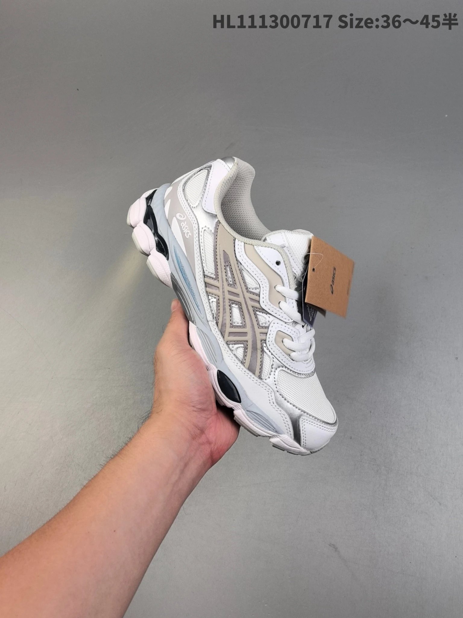 ASICS HL111300717 Men’s Running Shoes White Gray Sneakers