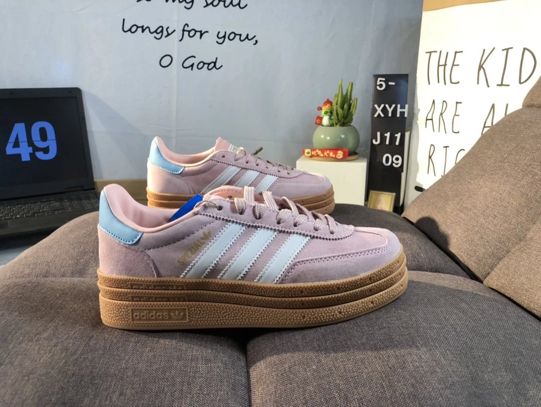 Adidas Spezial Women’s Platform Sneakers Purple Suede Shoes