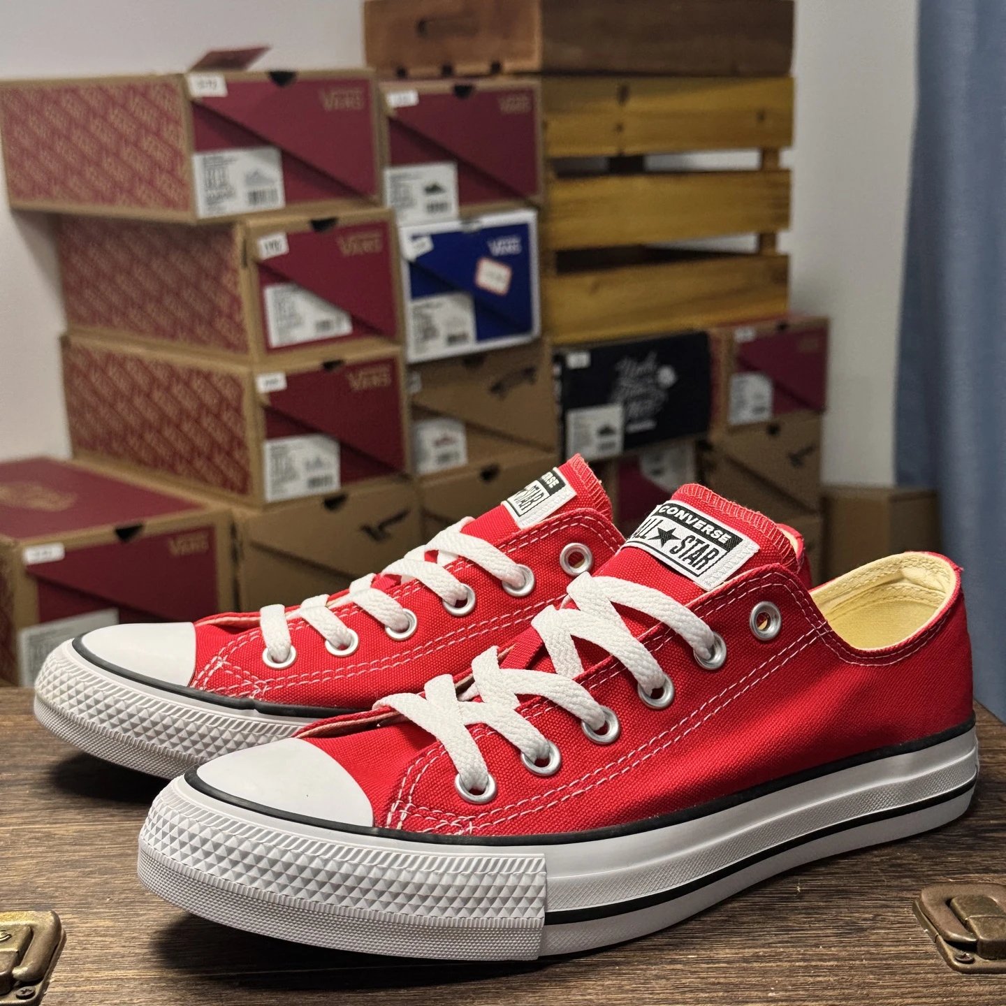 Converse Classic Red Canvas Low Top Sneakers Shoes