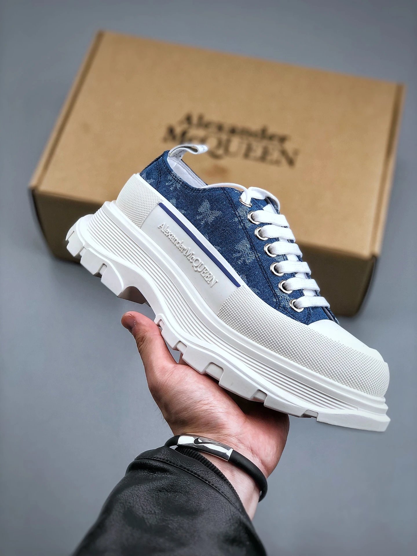 Alexander McQueen Denim Chunky Sole Sneakers