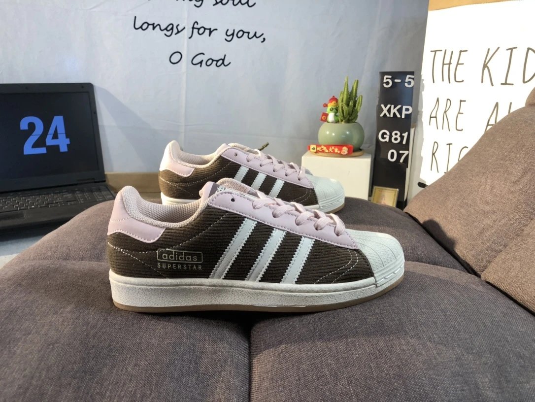 Adidas Superstar Women Brown Pink Shell Toe Shoes