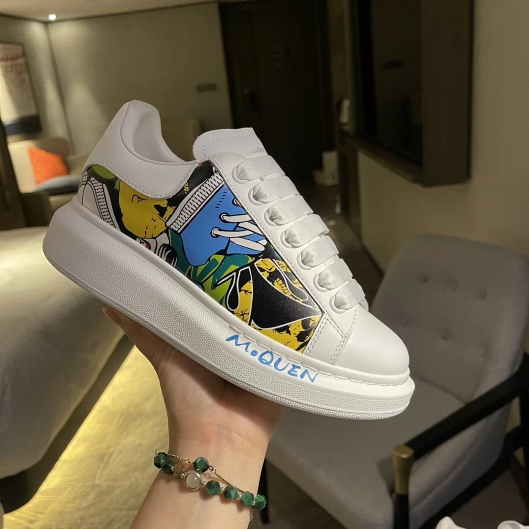 Alexander McQueen Colorful Graphic White Sneakers