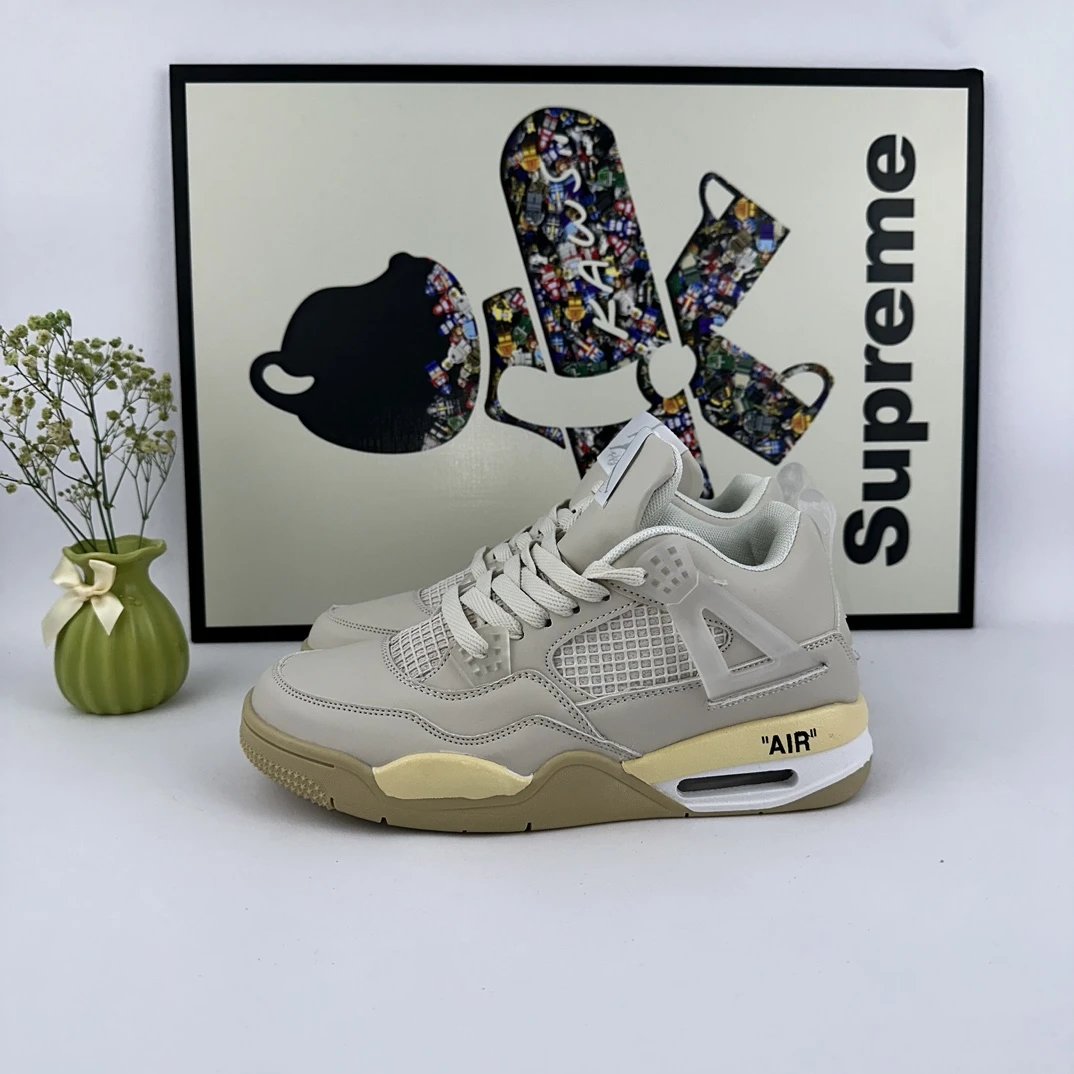 Air Jordan Retro Beige Mesh Sneakers Shoes