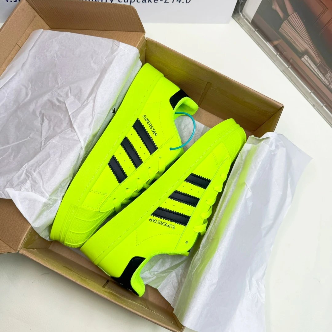 Adidas Superstar Neon Green Sports Sneakers
