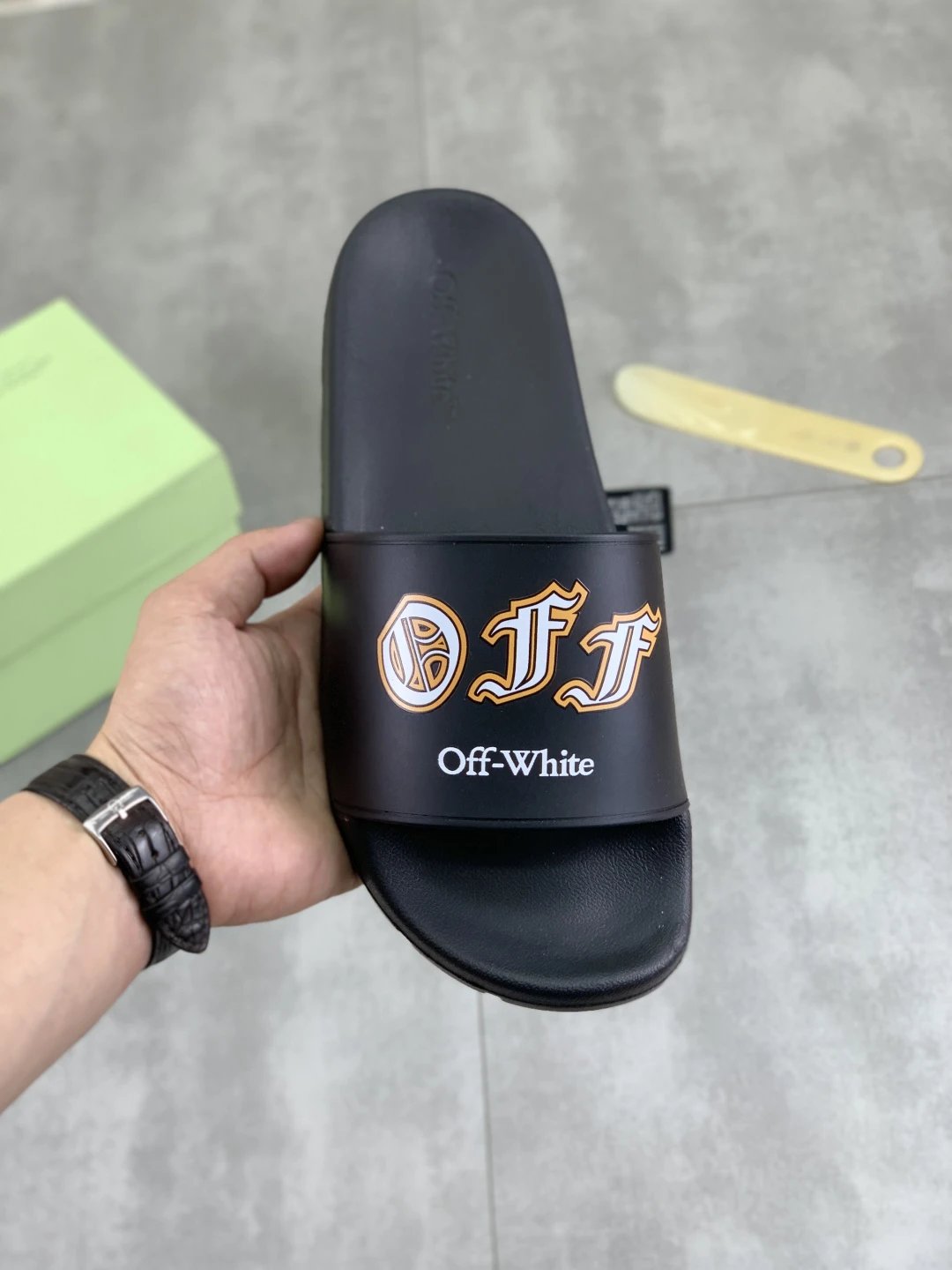 Off-White Men’s Black Slide Sandals Summer Casual Shoes