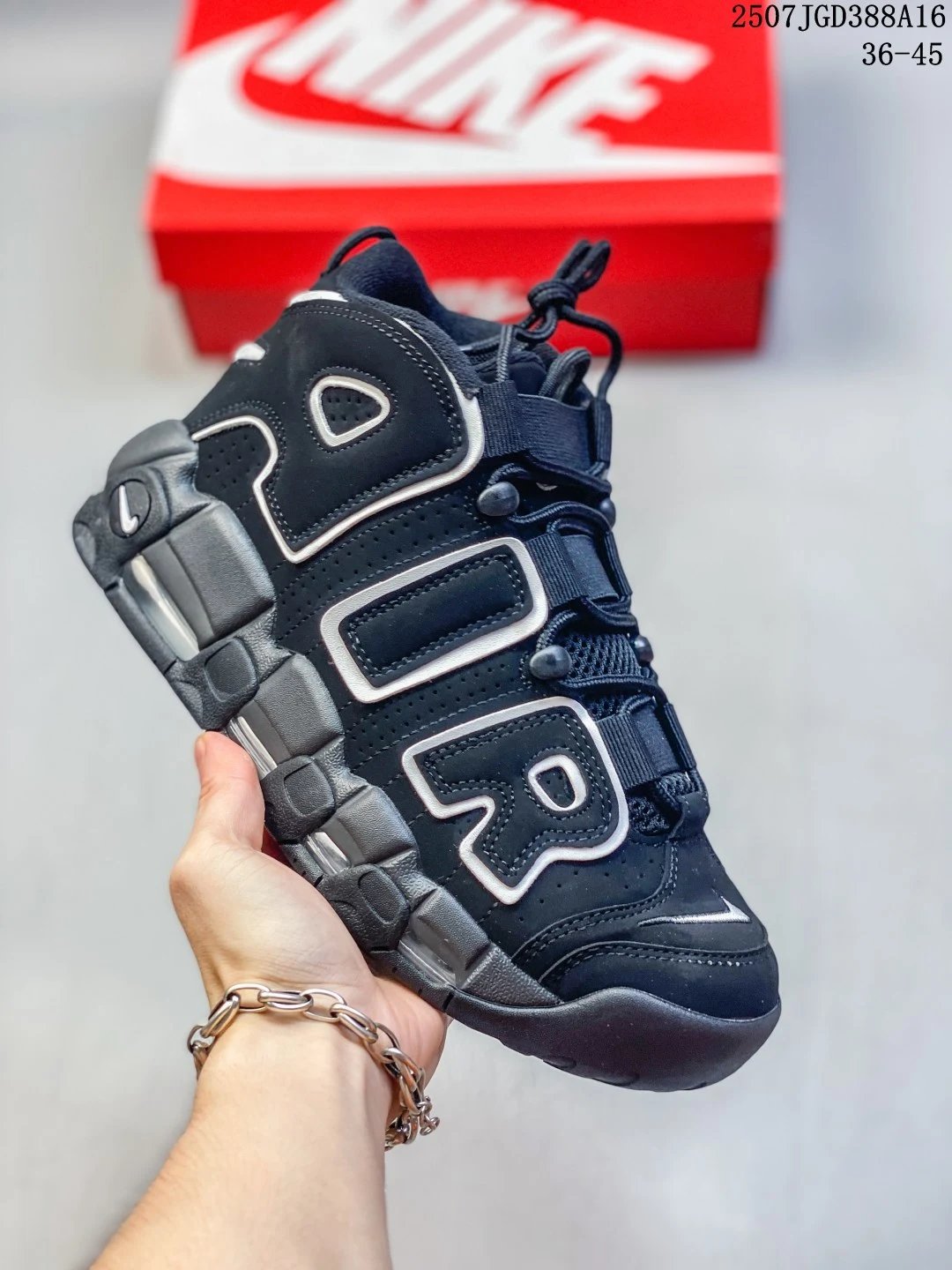 Nike Air More Uptempo Black White Sneakers