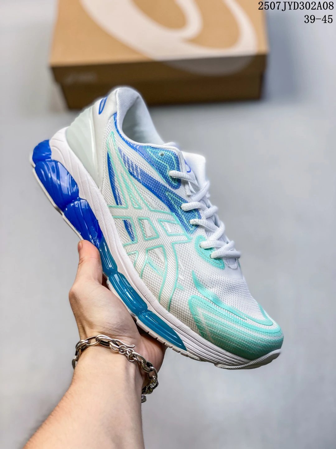 ASICS Blue Green Mesh Running Shoes