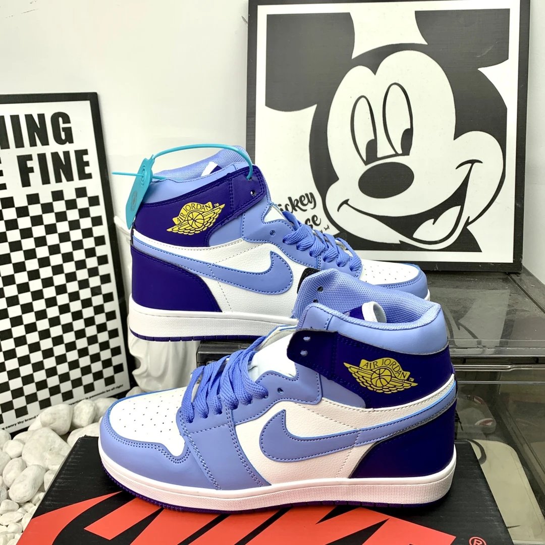 Air Jordan Retro High Blue White Basketball Shoes