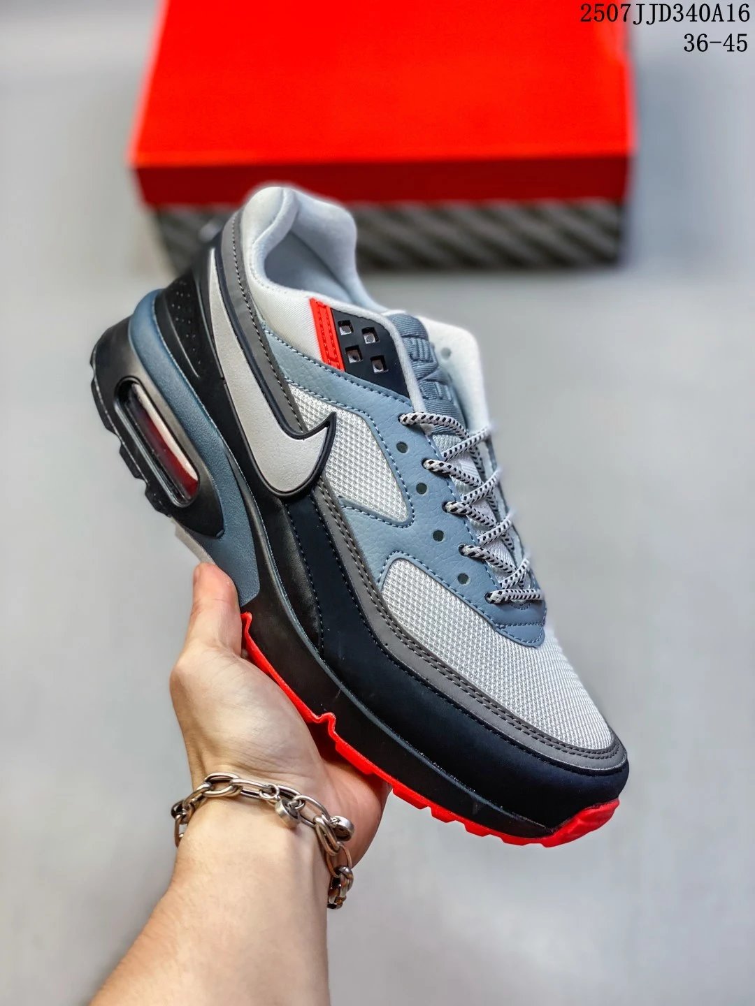 Nike Air Cushion Running Shoes Grey Red