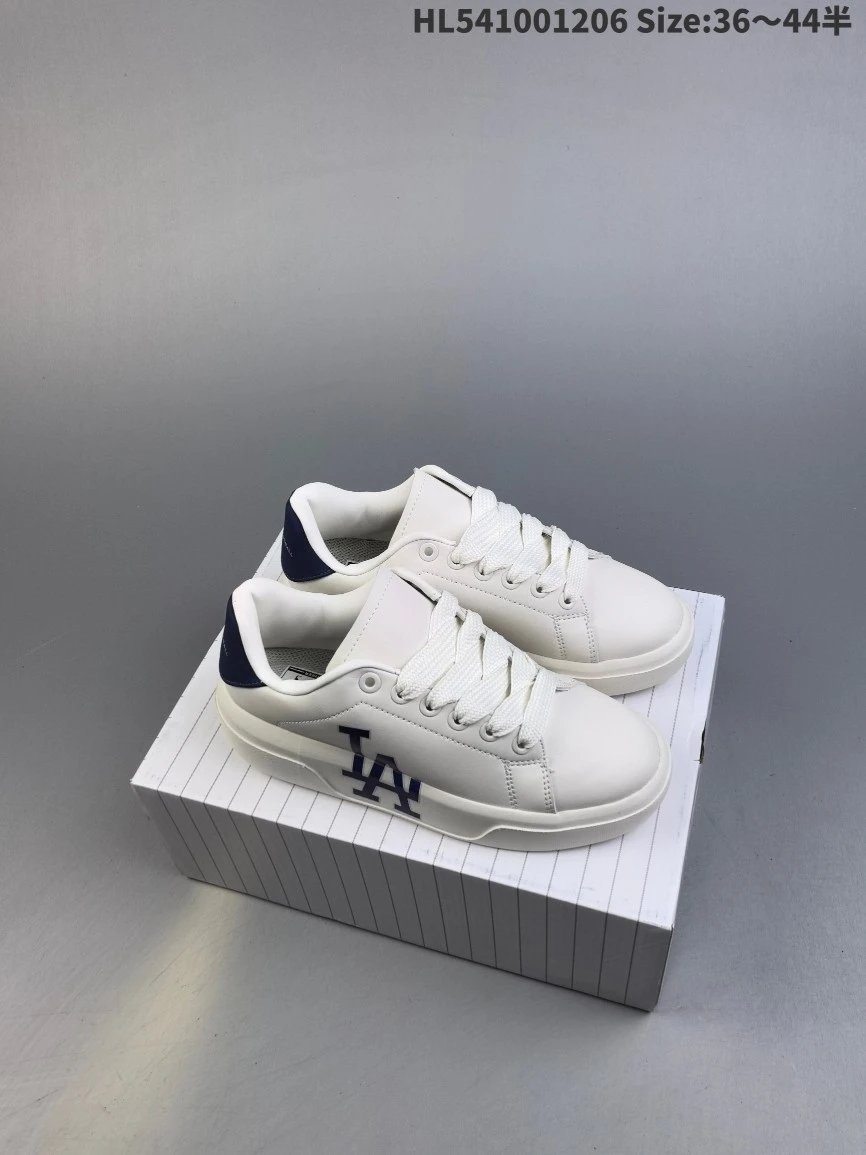 MLB LA White Leather Unisex Casual Sneakers