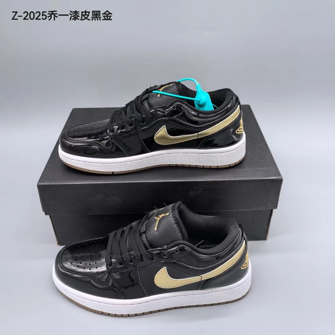 Air Jordan Z-2025 Black Gold Patent Leather Shoes