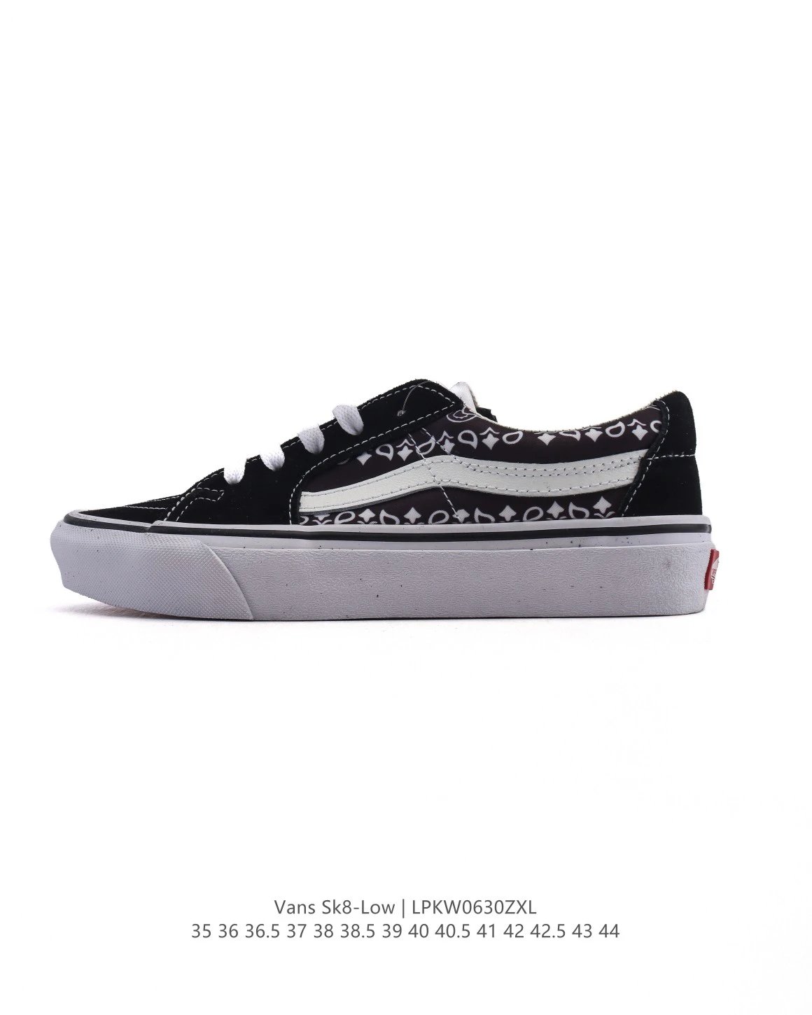Vans Sk8-Low Black Pattern Skate Shoes