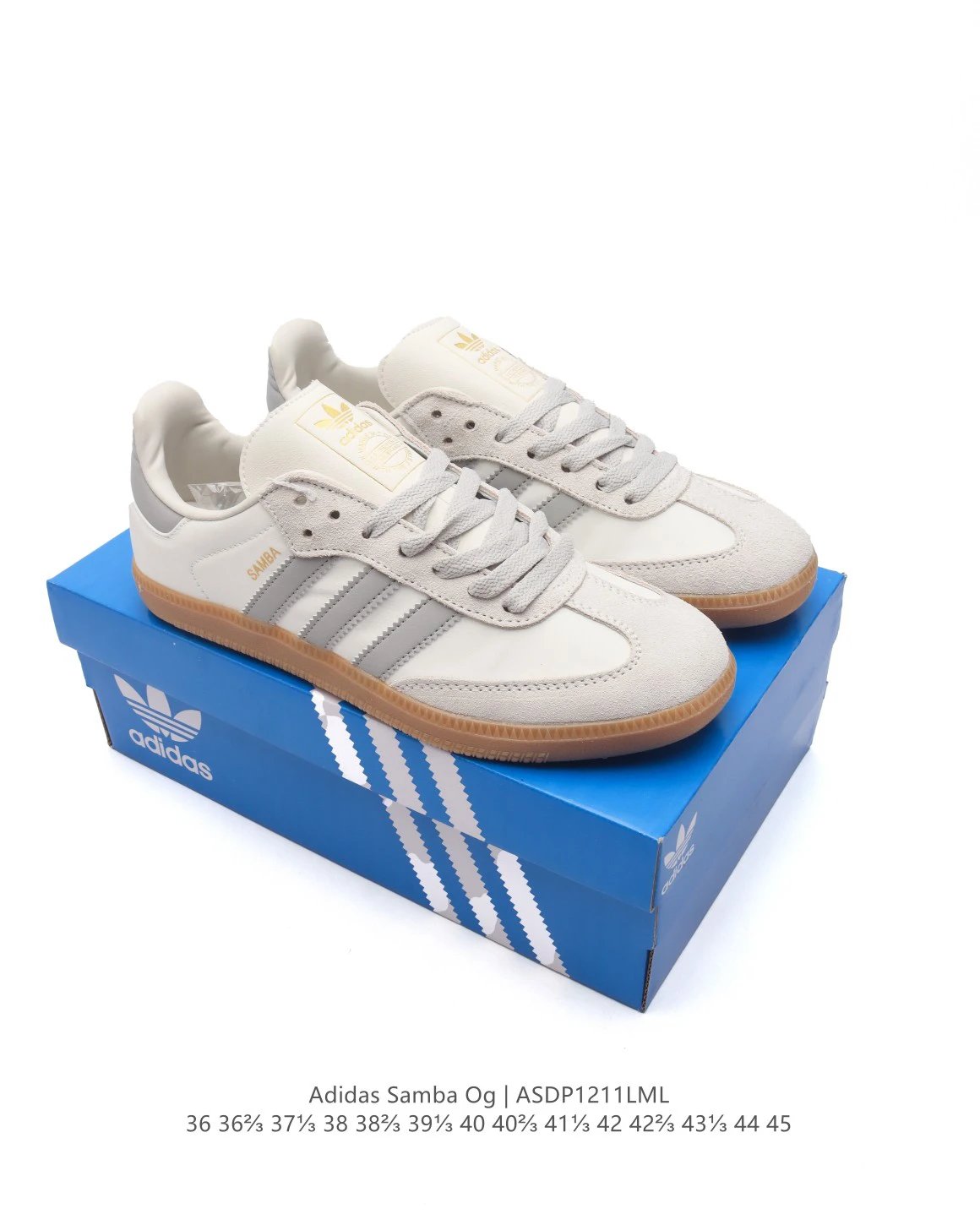 Adidas Samba OG Grey Leather Suede Sneakers