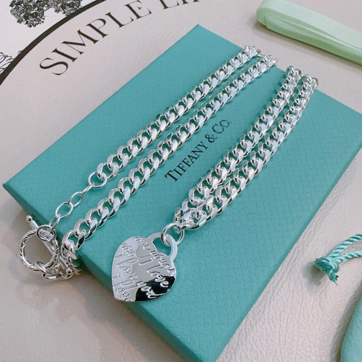 Tiffany & Co Silver Heart Tag Necklace