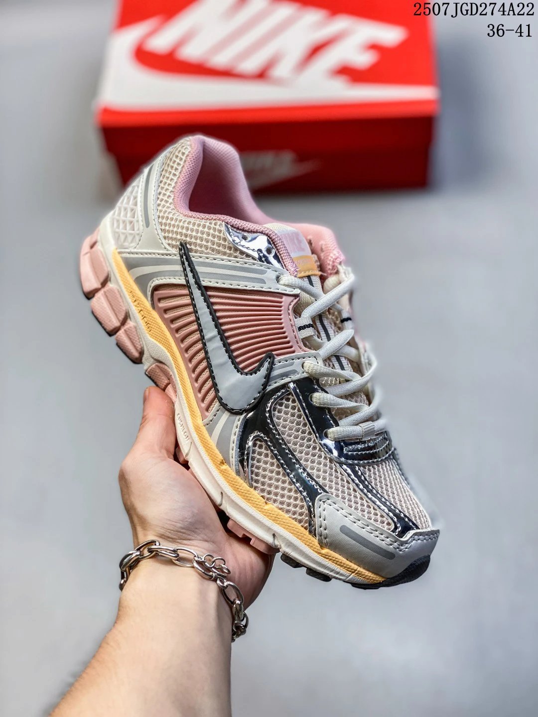 Nike Women Running Shoes Pink Beige Mesh Sneakers