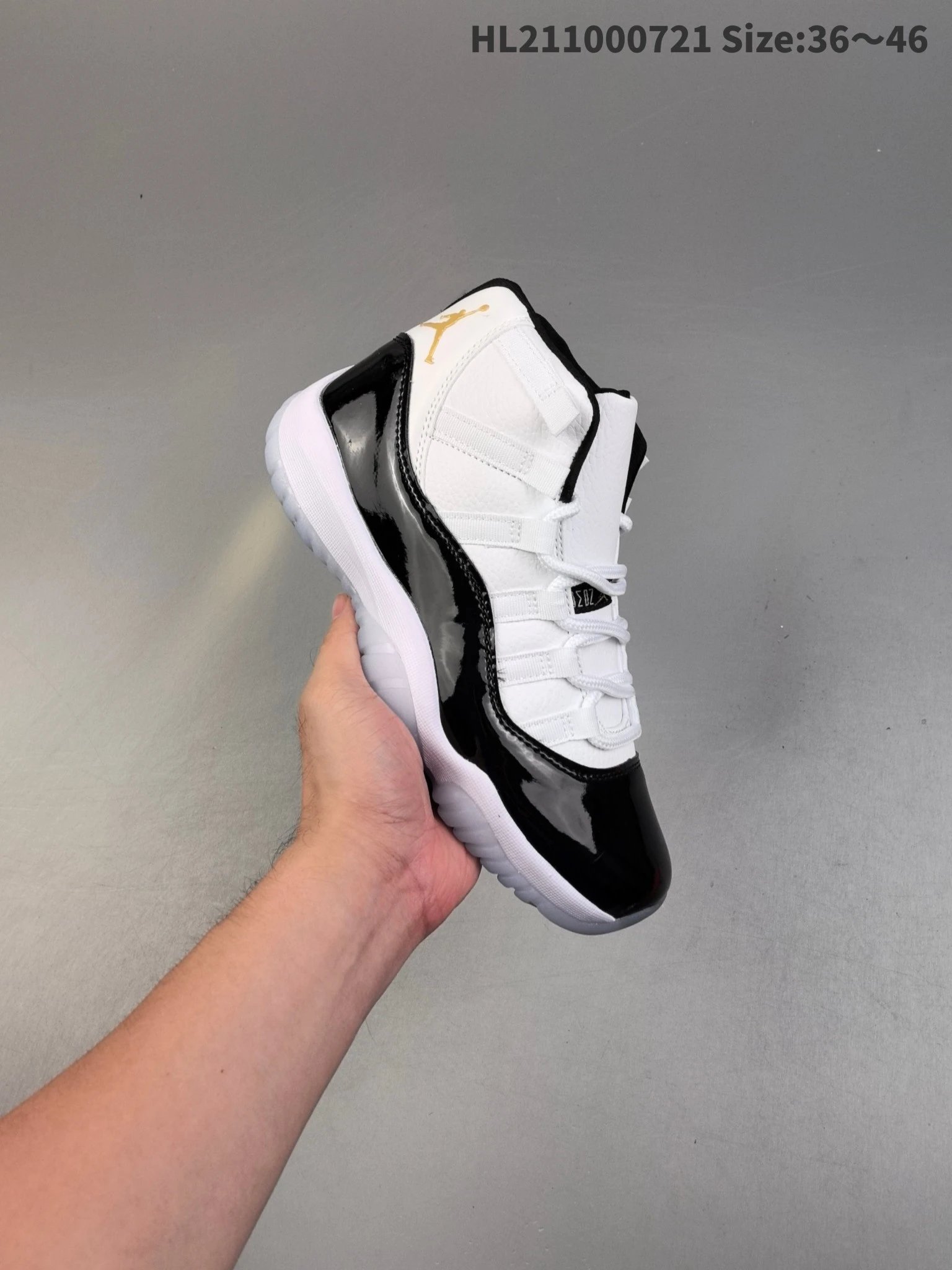 Air Jordan High Top Black White Gold Sneakers