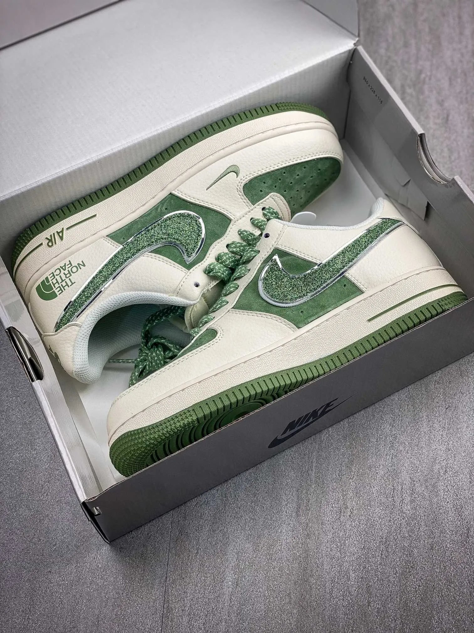 Nike Air Force 1 Green Spark Leather Sneakers