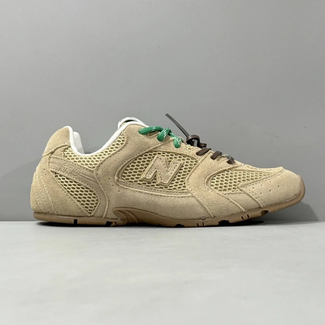 New Balance Beige Suede Mesh Casual Sneakers