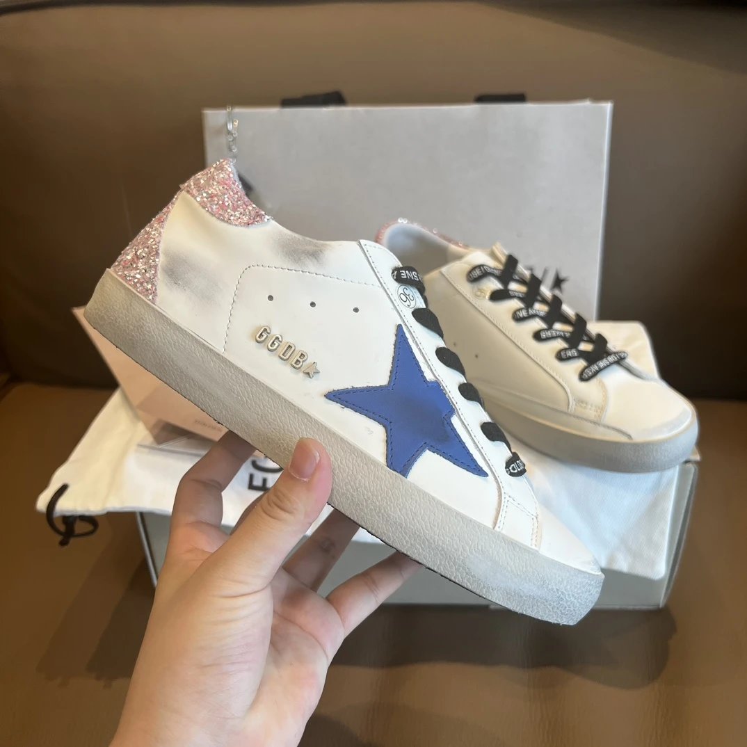 Golden Goose Blue Star Pink Heel Sneakers