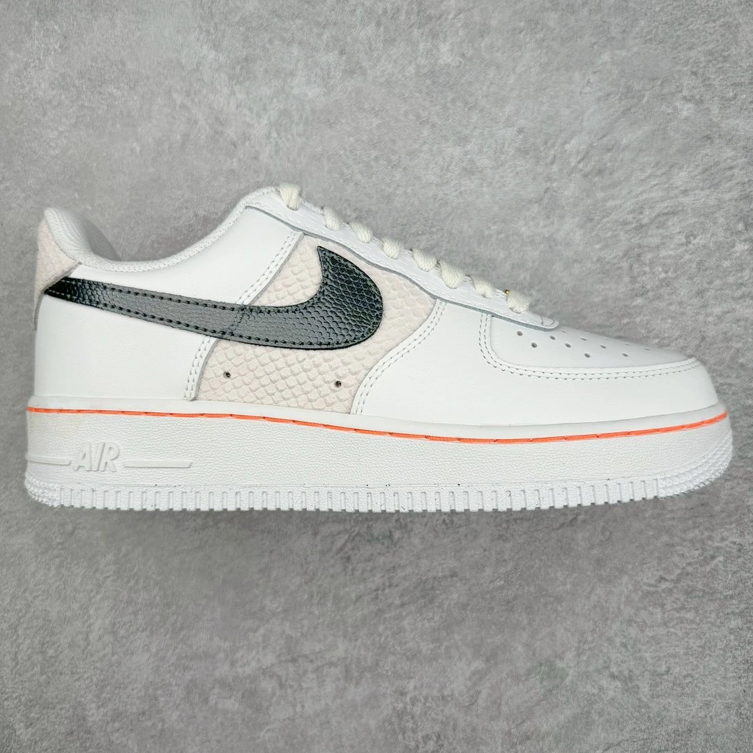 Nike Air Force 1 White Black Orange Sneakers