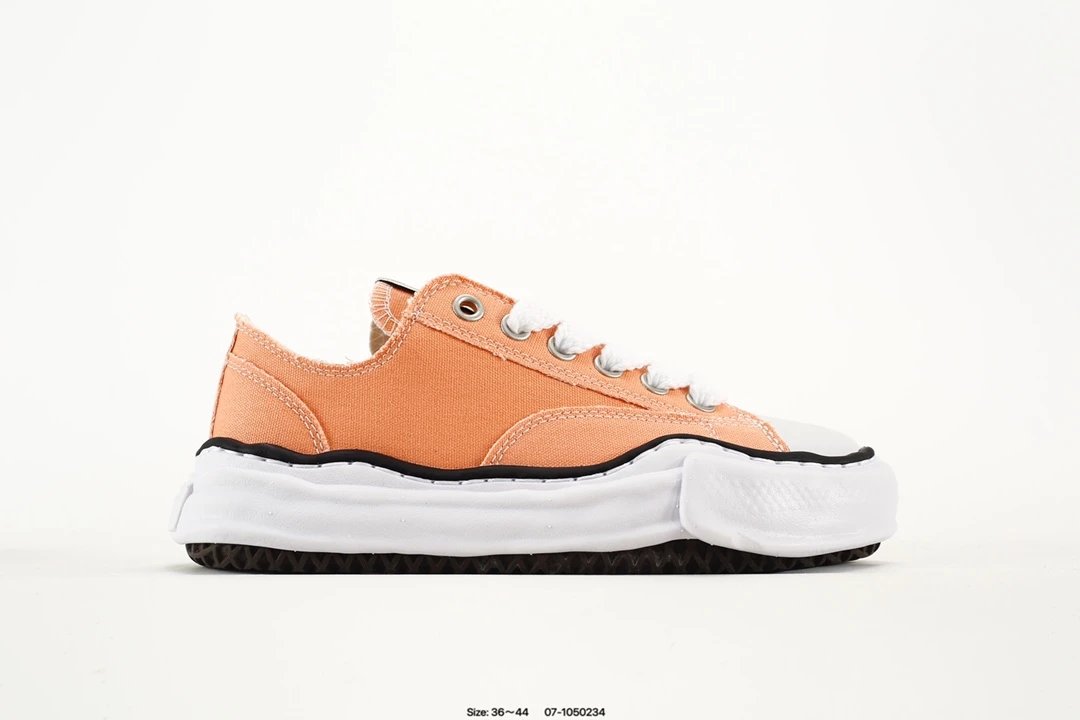 Maison Mihara Yasuhiro Orange Canvas Chunky Sole Sneakers