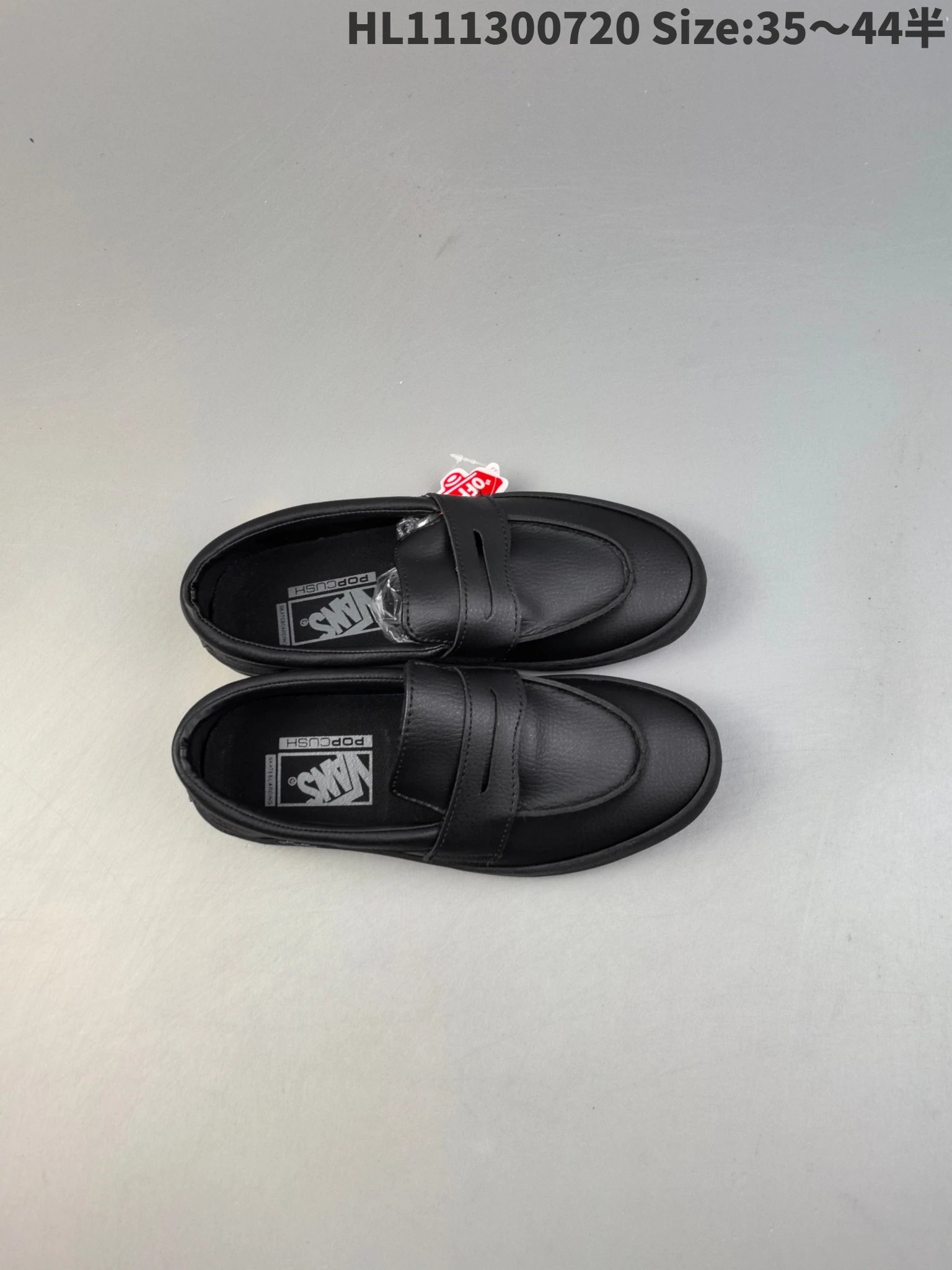 Vans HL111300720 Black Leather Slip-On Loafers Shoes
