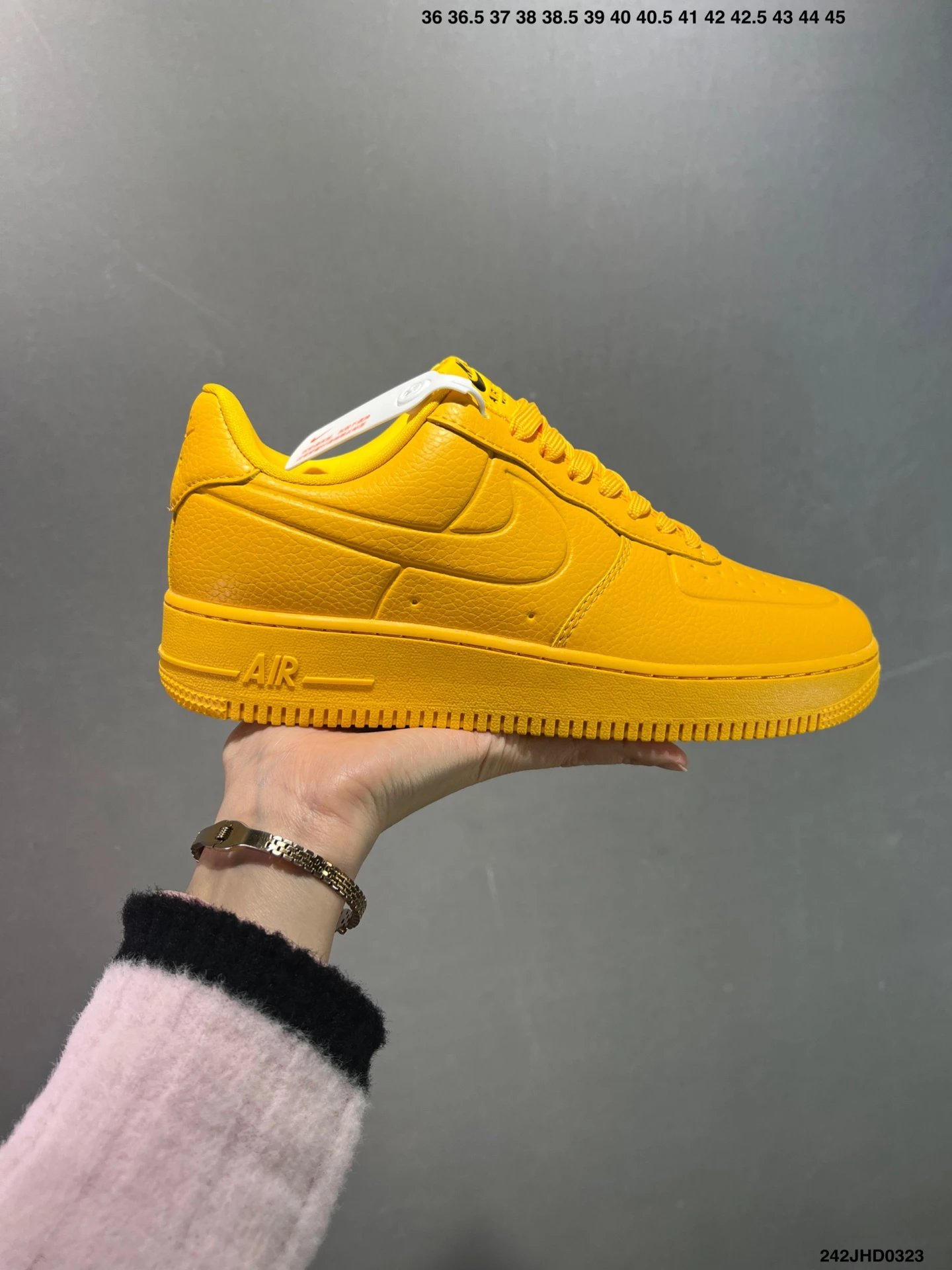Nike Air Force 1 Yellow Leather Casual Sneakers Shoes
