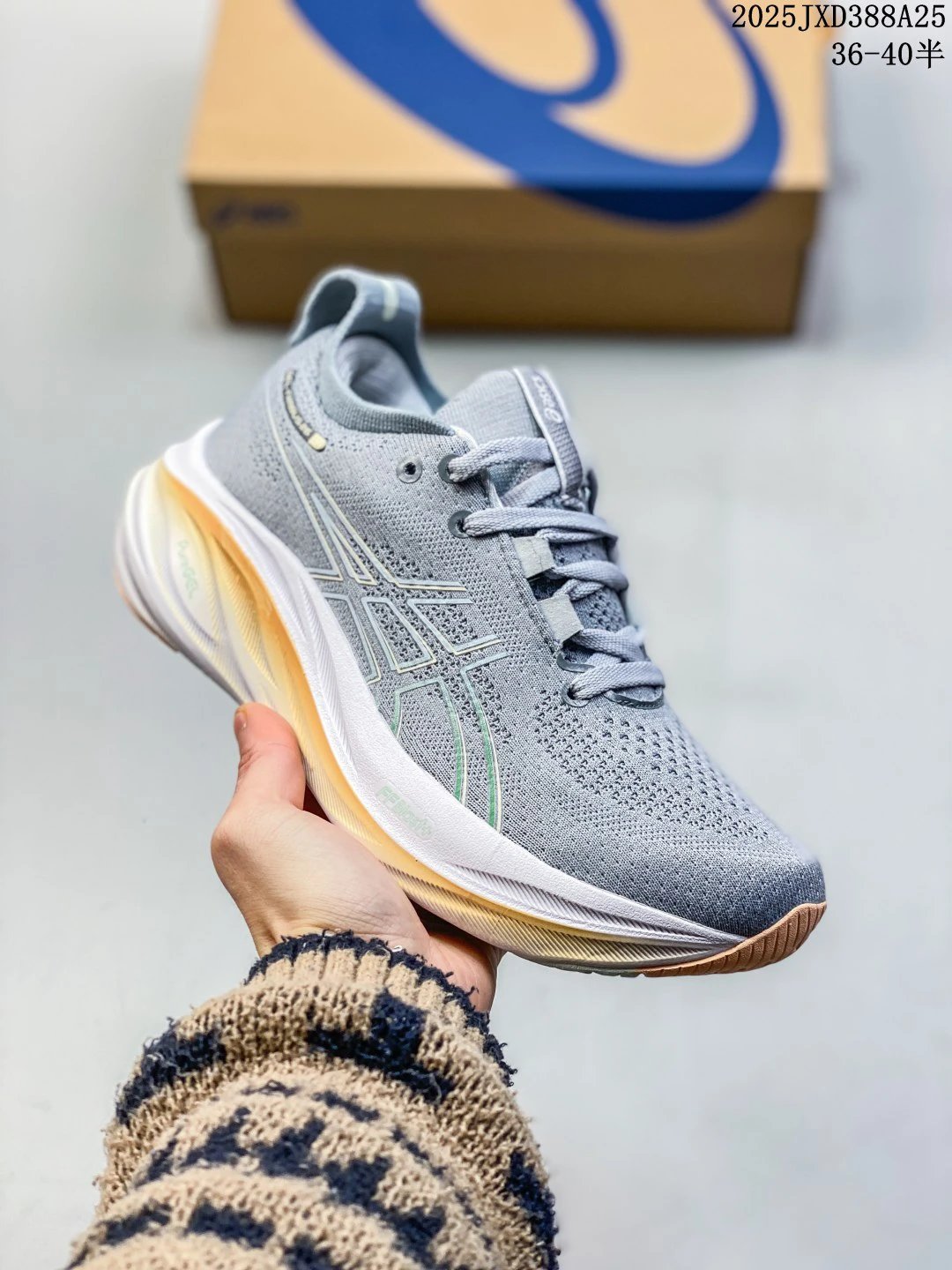 ASICS Grey Mesh Running Shoes Lightweight Sneakers