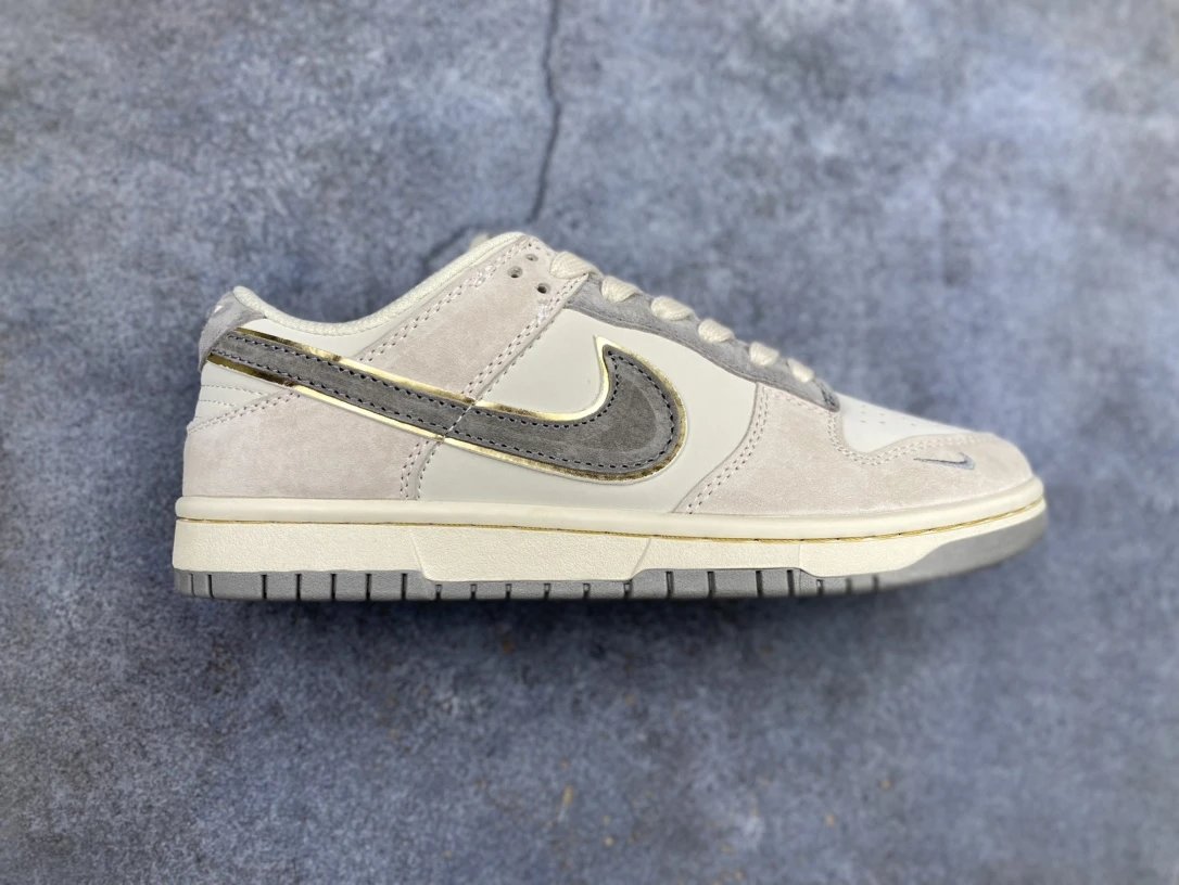 Nike Gray Beige Suede Casual Sneakers for Everyday Style
