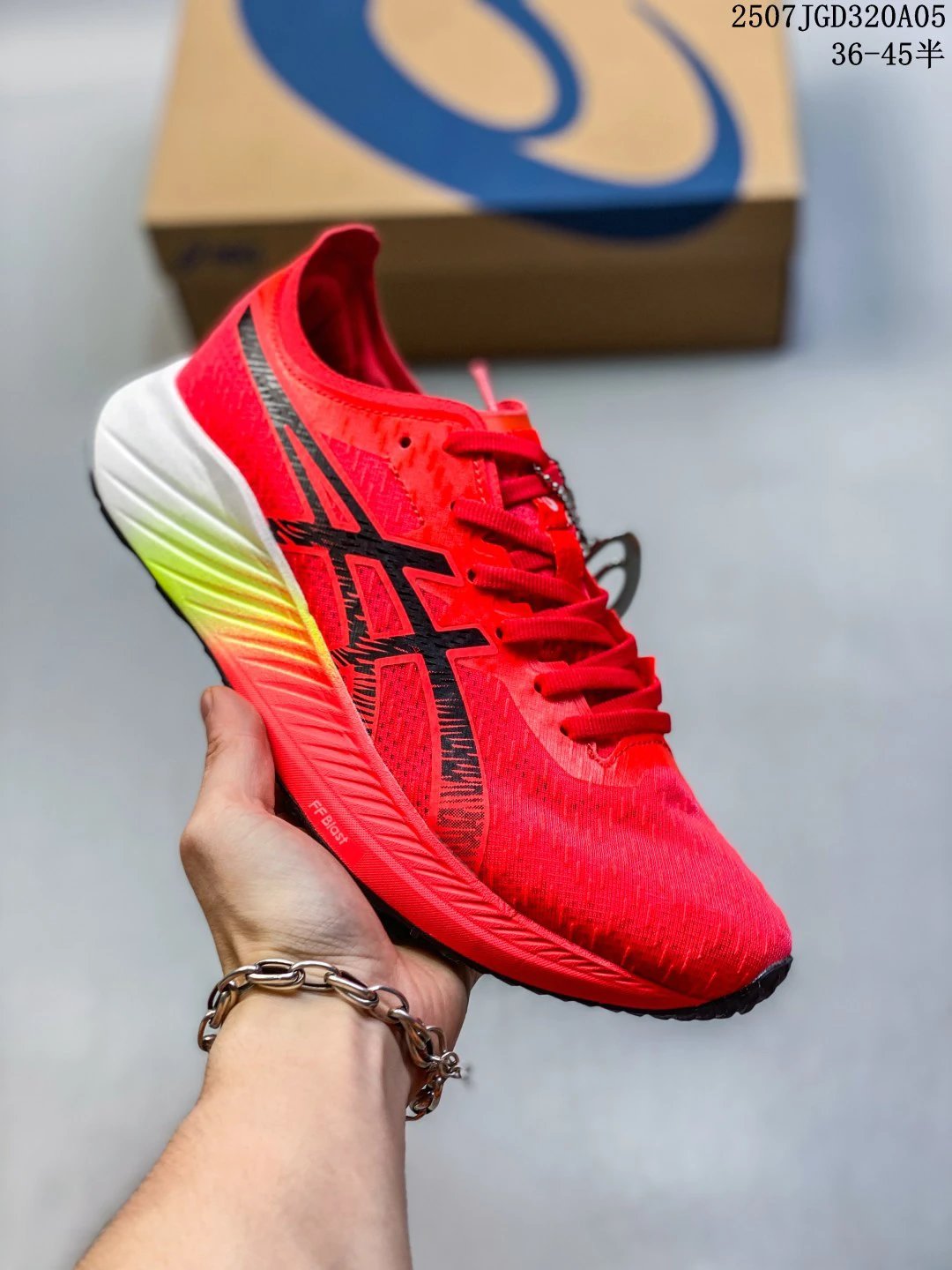 ASICS Red Running Shoes Lightweight Breathable Marathon Trainers