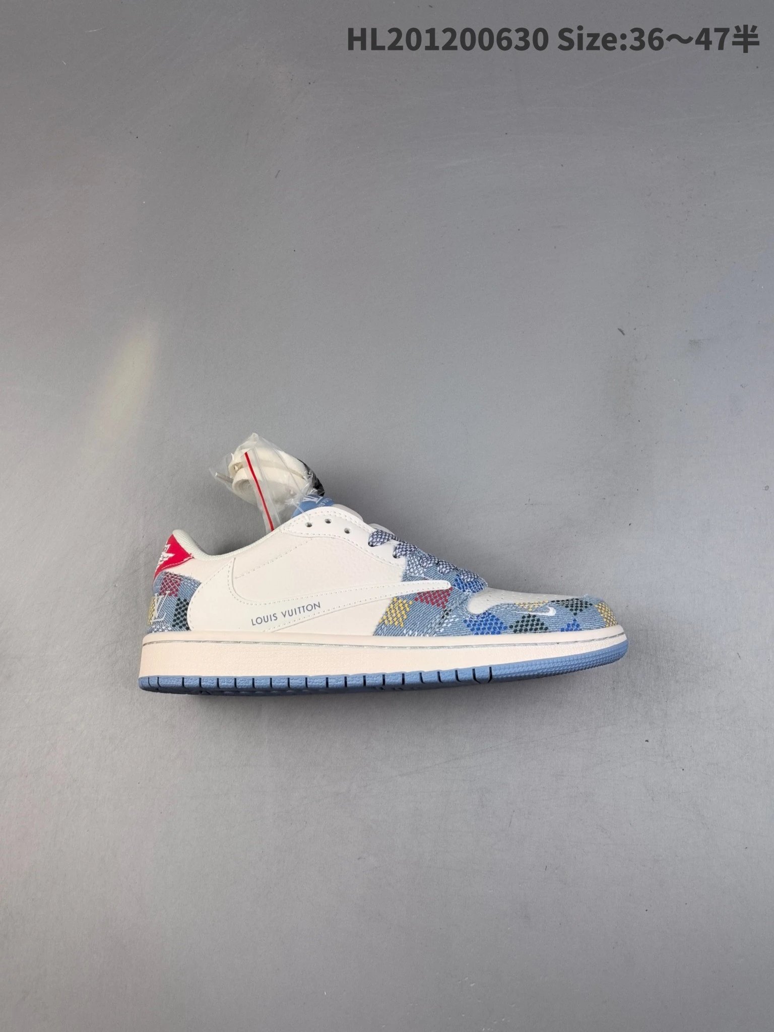 Louis Vuitton HL201200630 Men’s Denim Low Top Sneakers