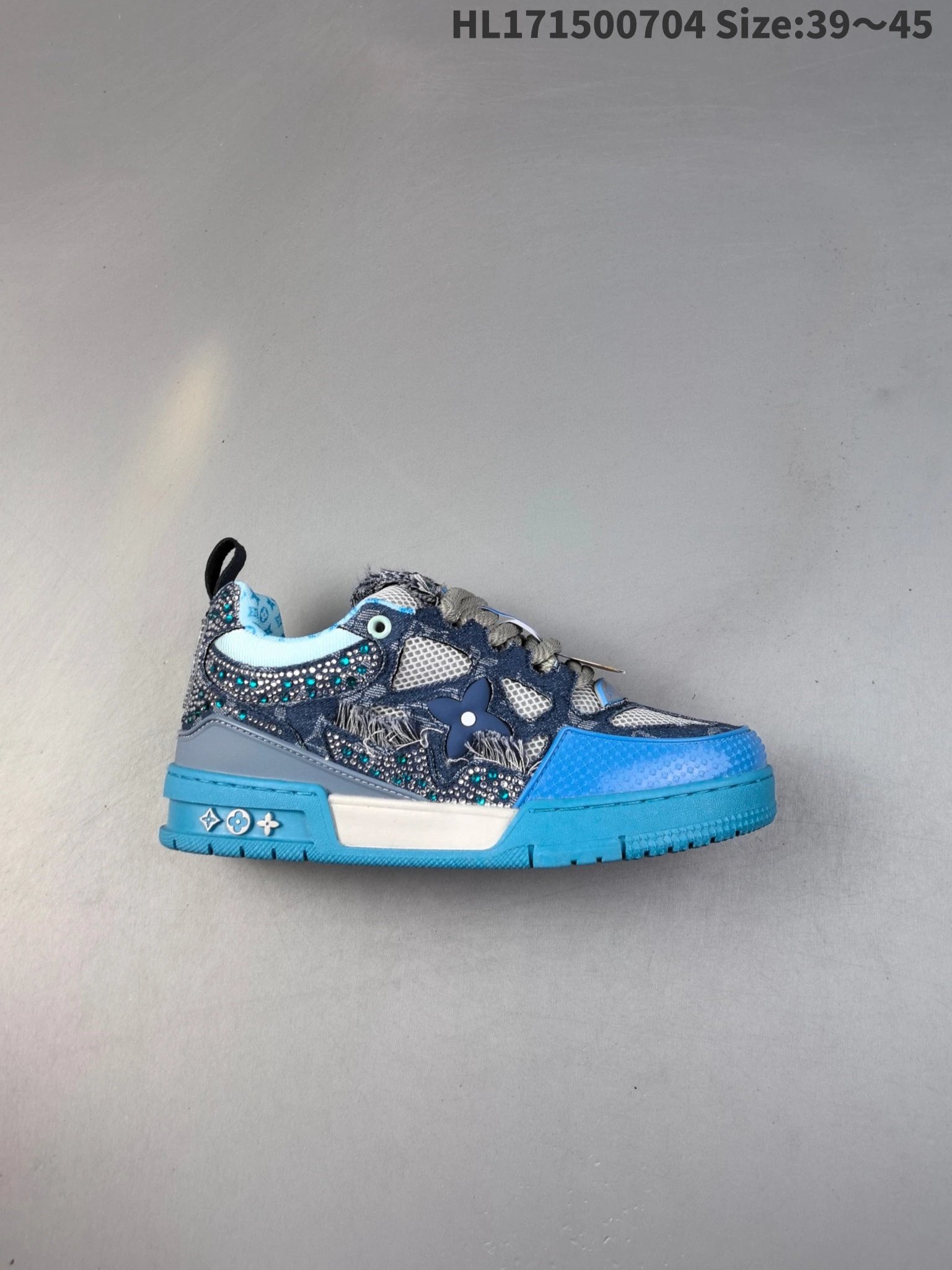 Louis Vuitton Blue Denim Gradient Sneakers Men Shoes