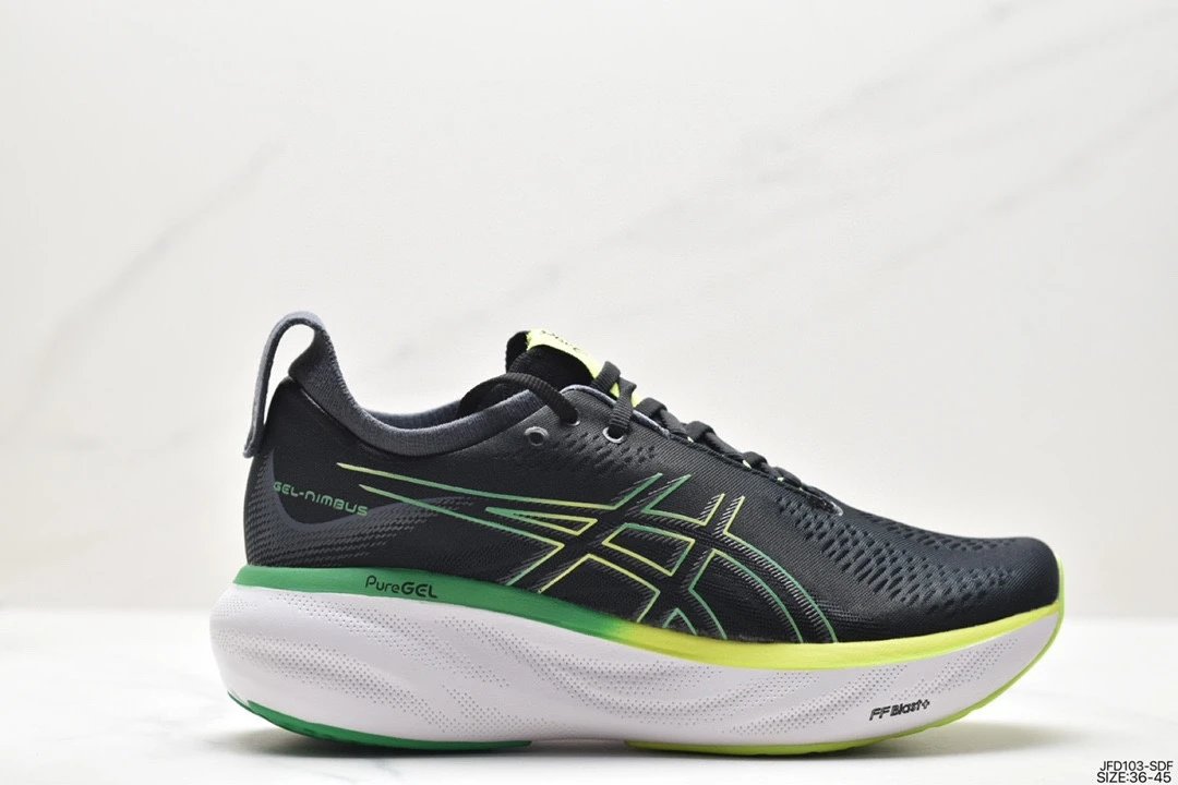 ASICS GEL-Nimbus PureGEL Cushion Running Shoes Black Green