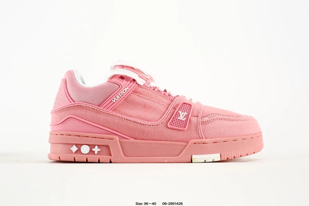 Louis Vuitton Pink Women Low-Top Sneakers Shoes