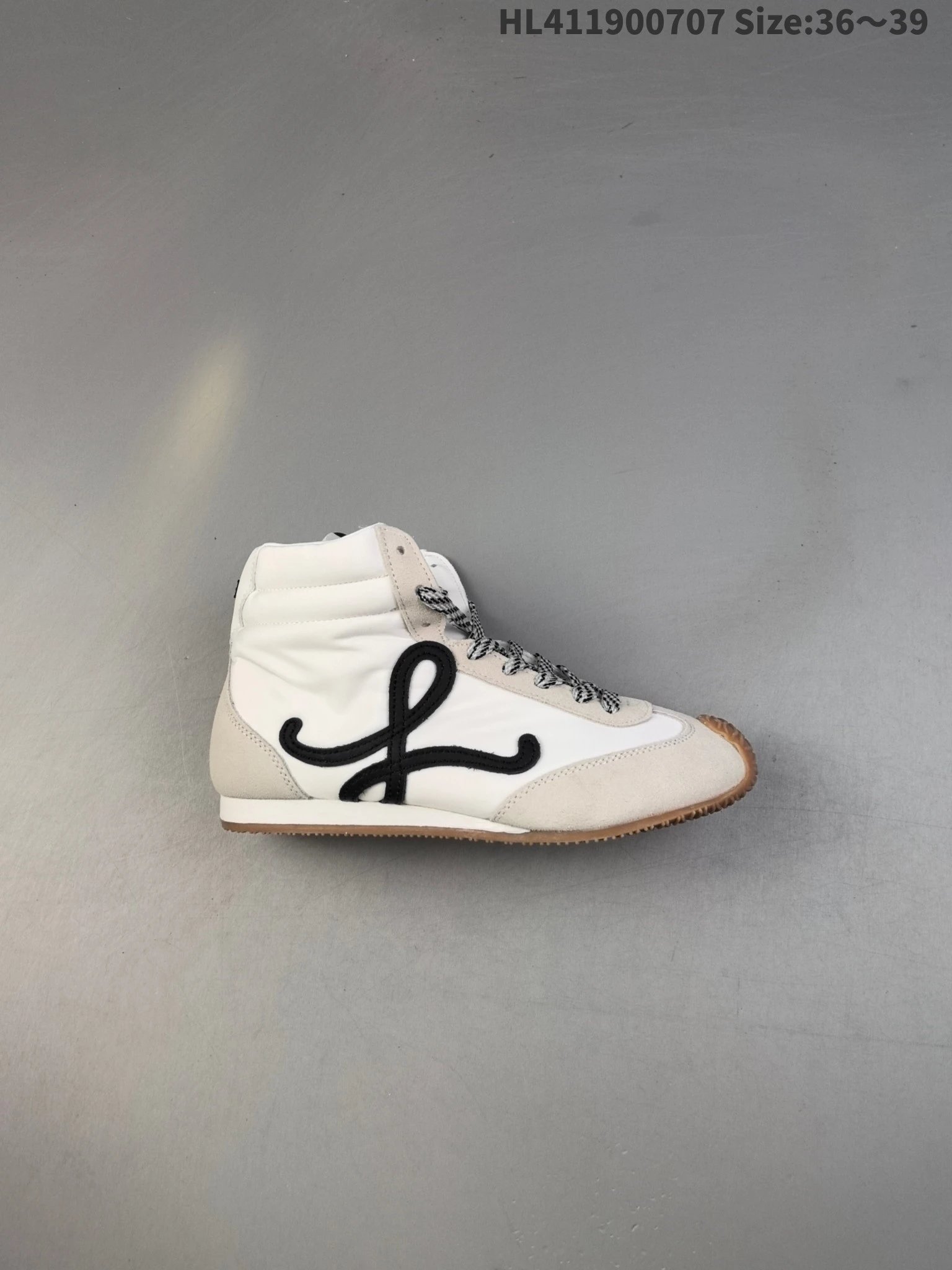 Loewe Women High Top White Leather Sneakers HL411900707