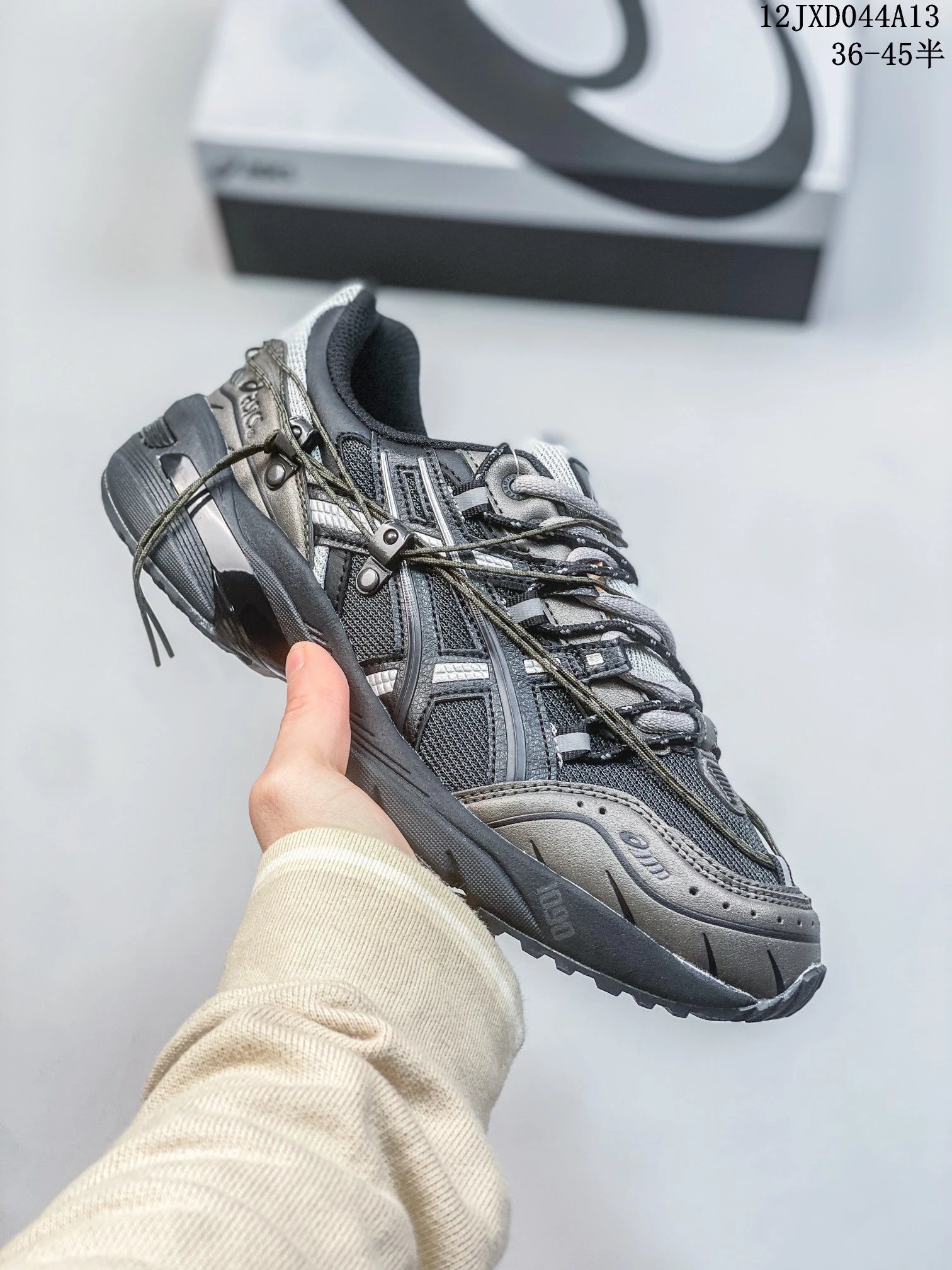 Asics Men Black Gray Running Shoes 36–45