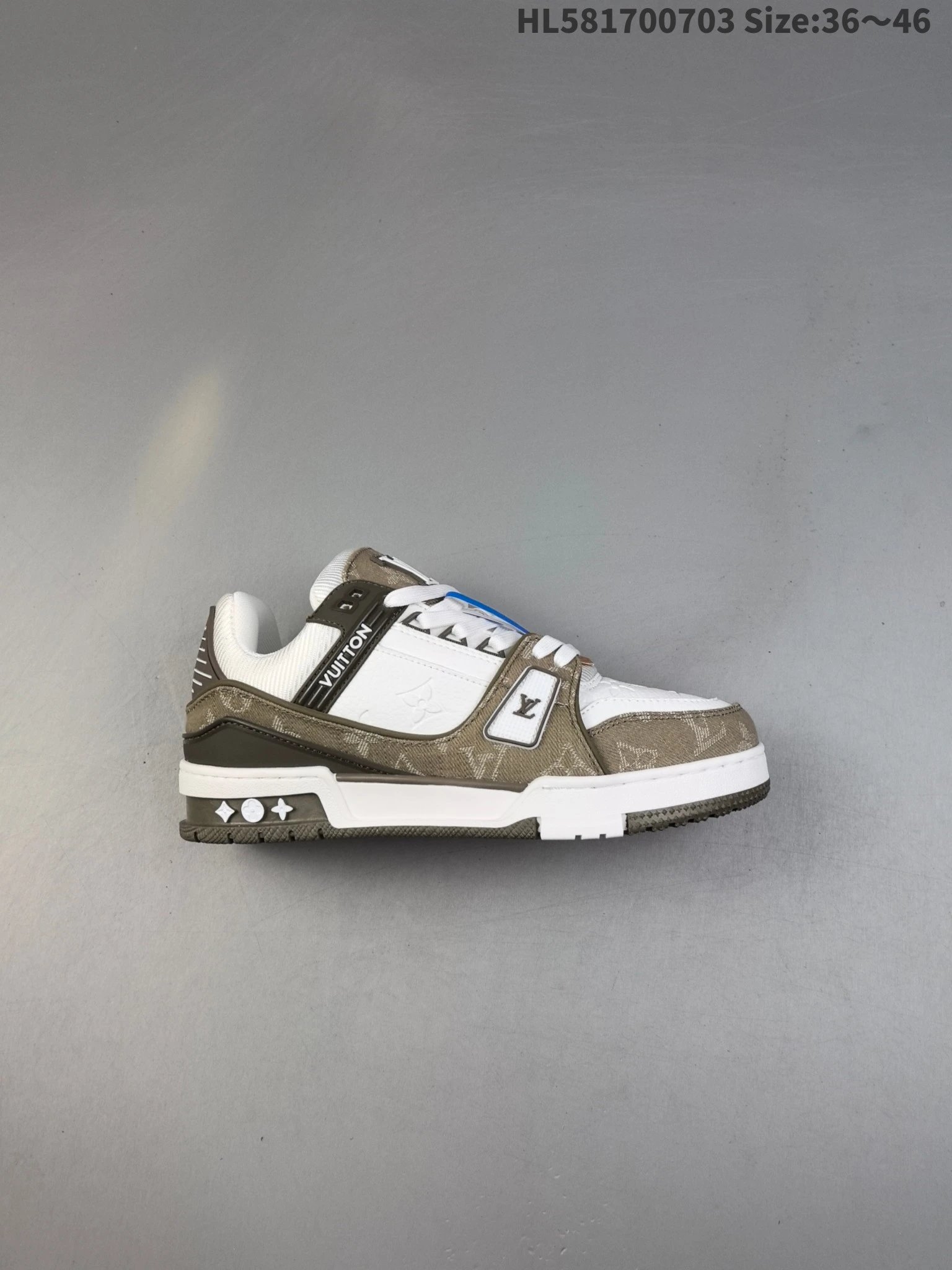 Louis Vuitton Monogram White Khaki Men Sneakers