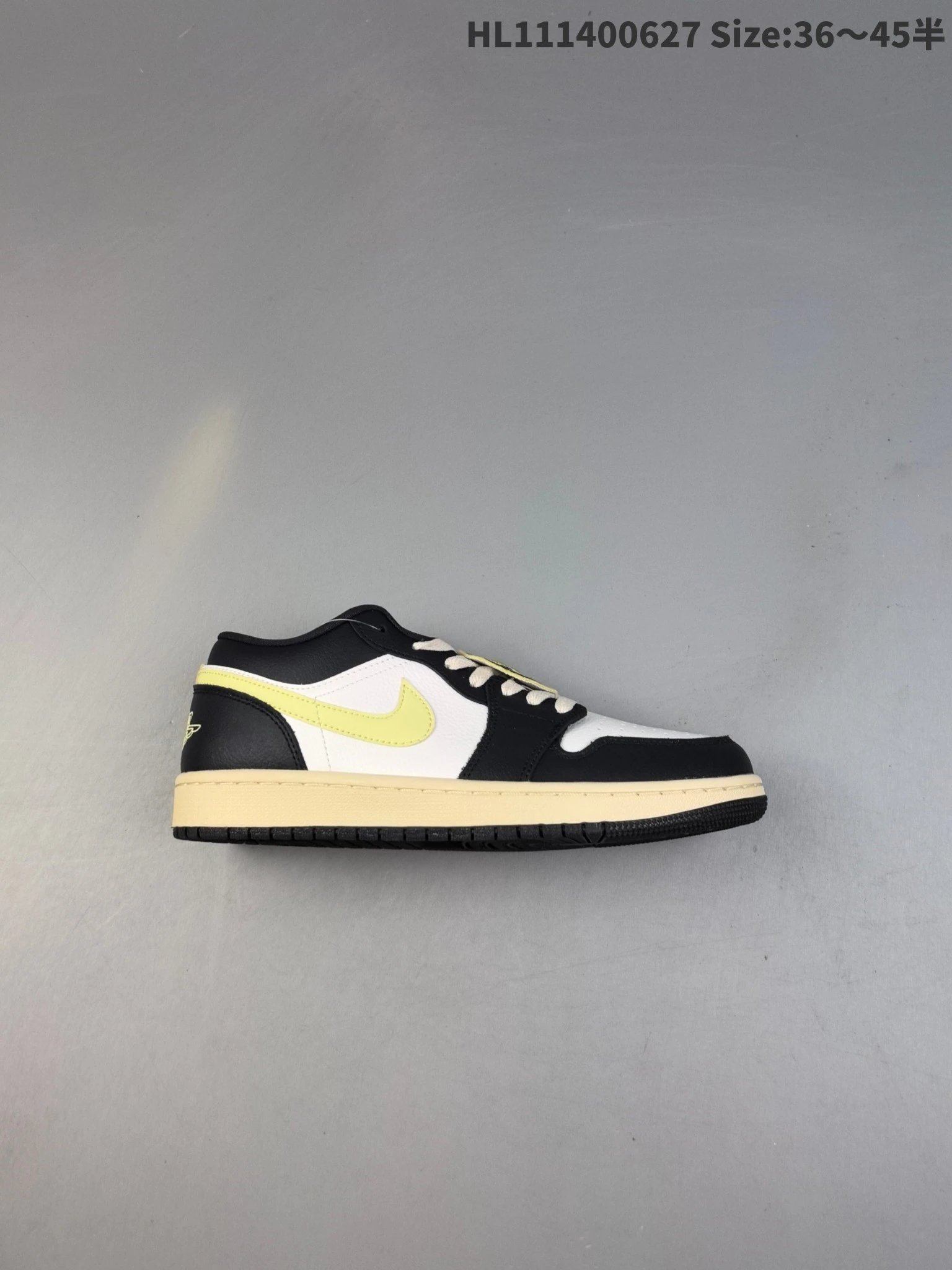 Air Jordan Low Retro Black White Yellow Sneakers 36-45