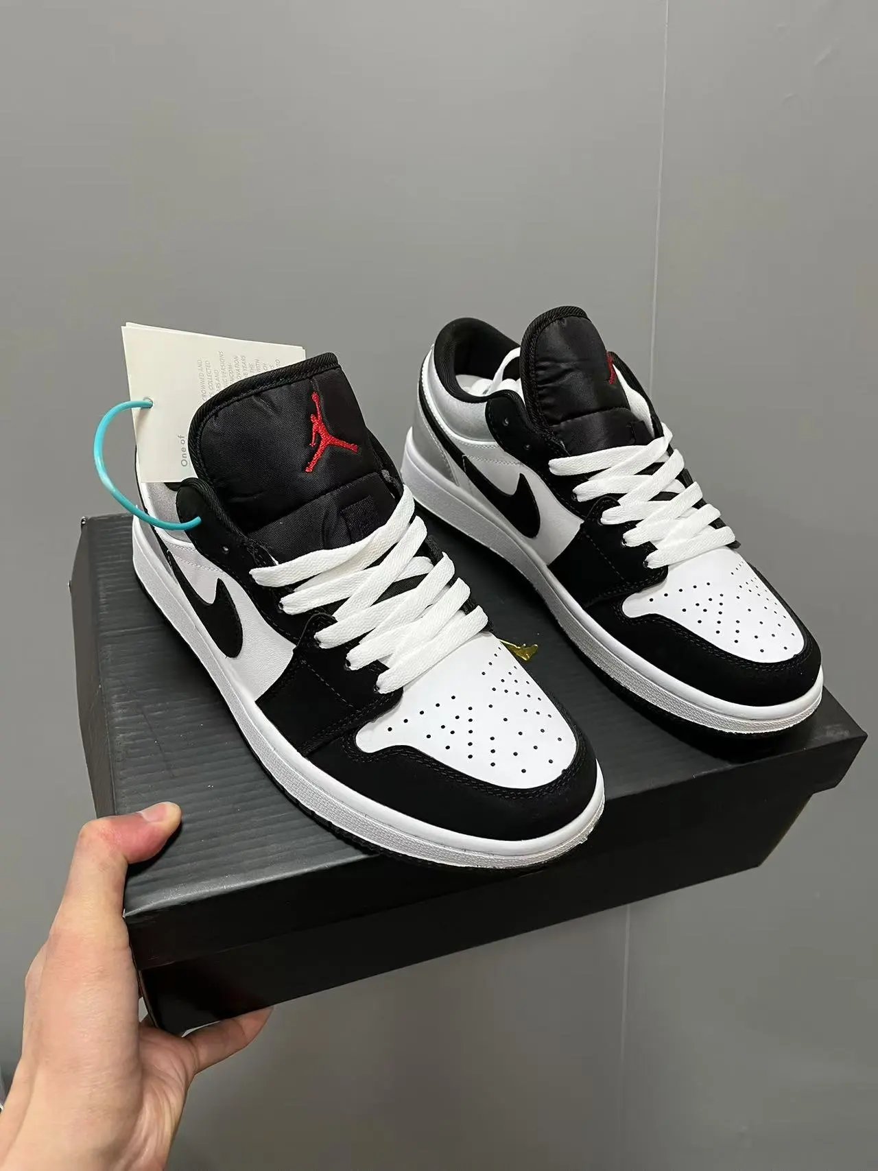 Air Jordan Low Black White Leather Sneakers