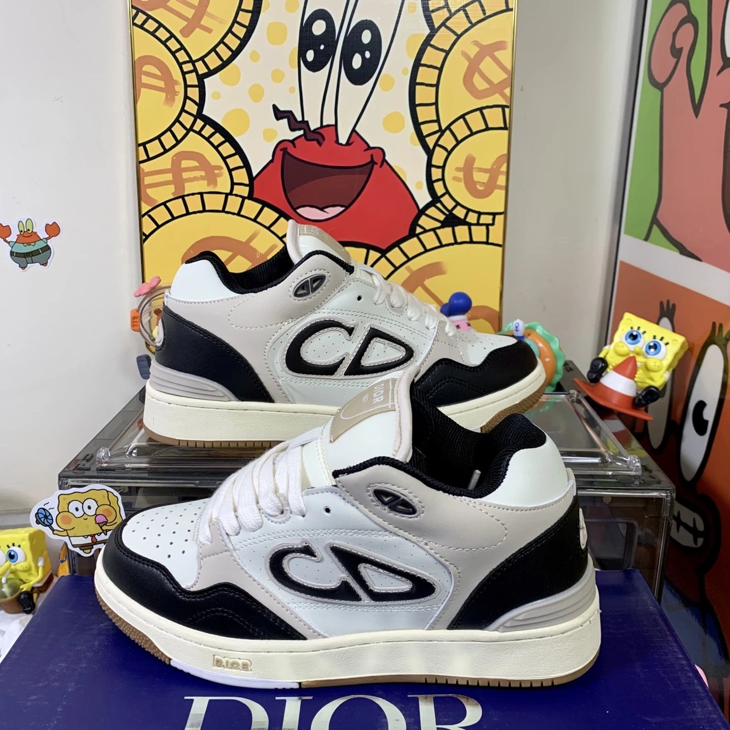 Dior CD Logo Black White Luxury Leather Sneakers