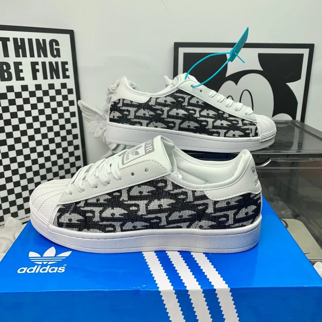 Adidas Black White Knit Sneakers Casual Street Shoes