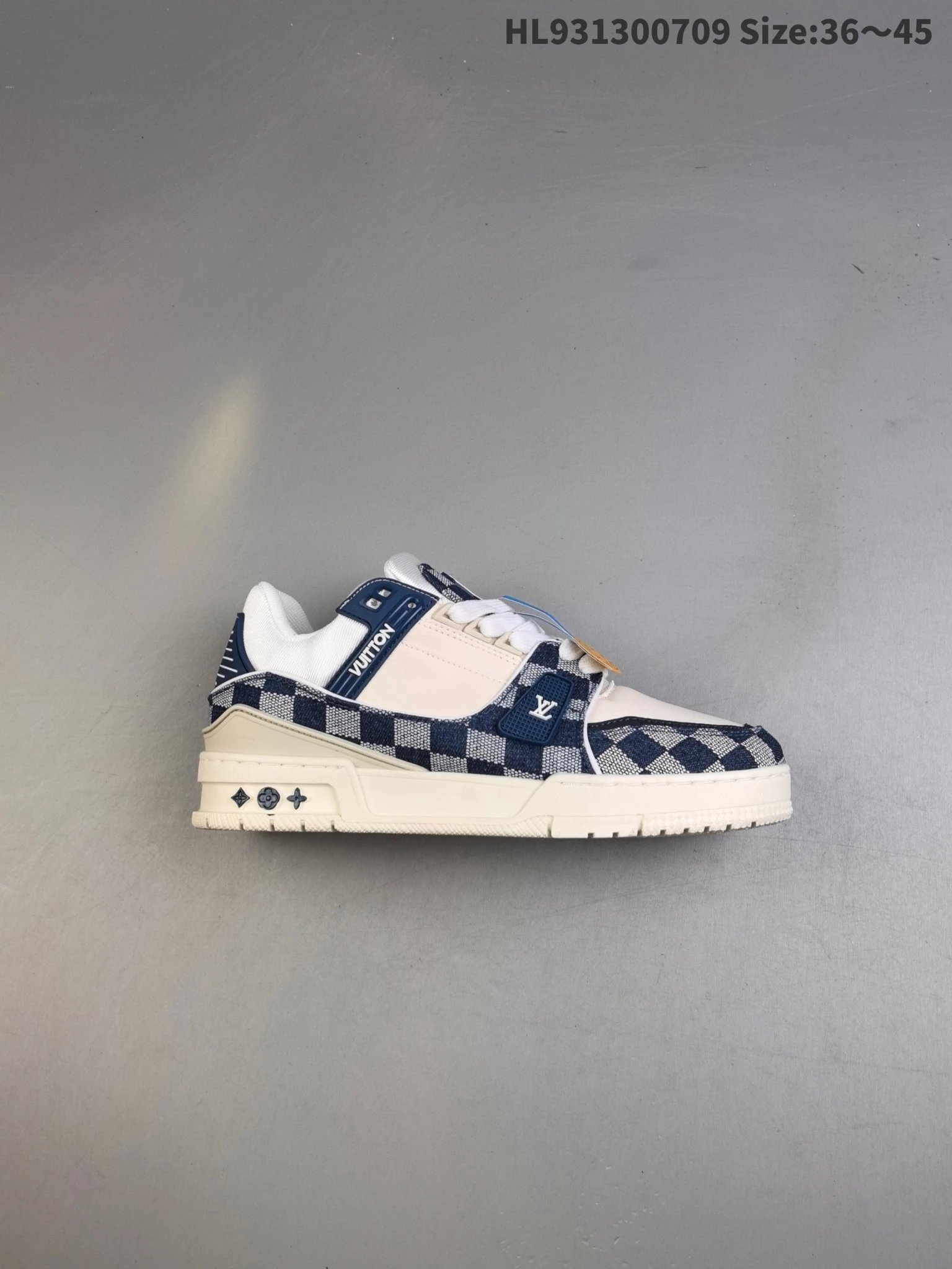 Louis Vuitton Blue Checkerboard Leather Men’s Sneakers 