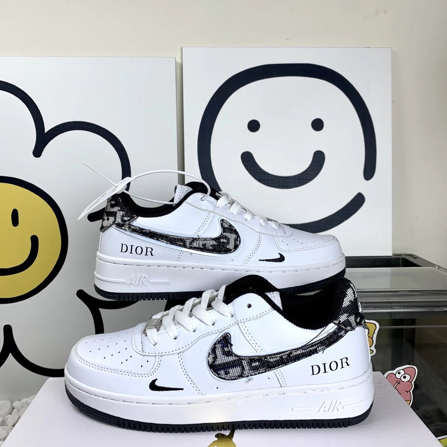 Dior White Leather Sneakers Casual Streetwear Fashion Shoes