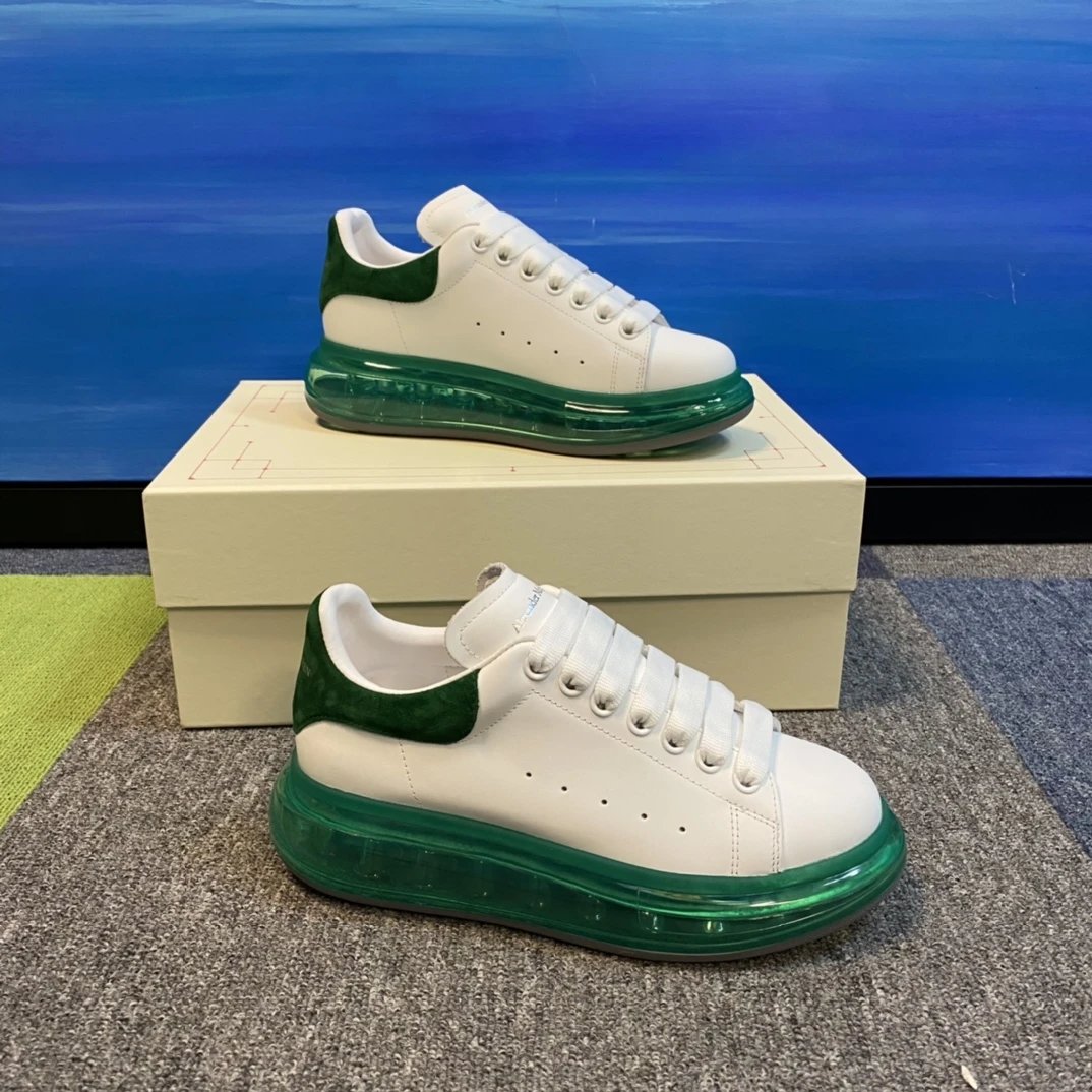 Alexander McQueen White Green Oversized Sneakers